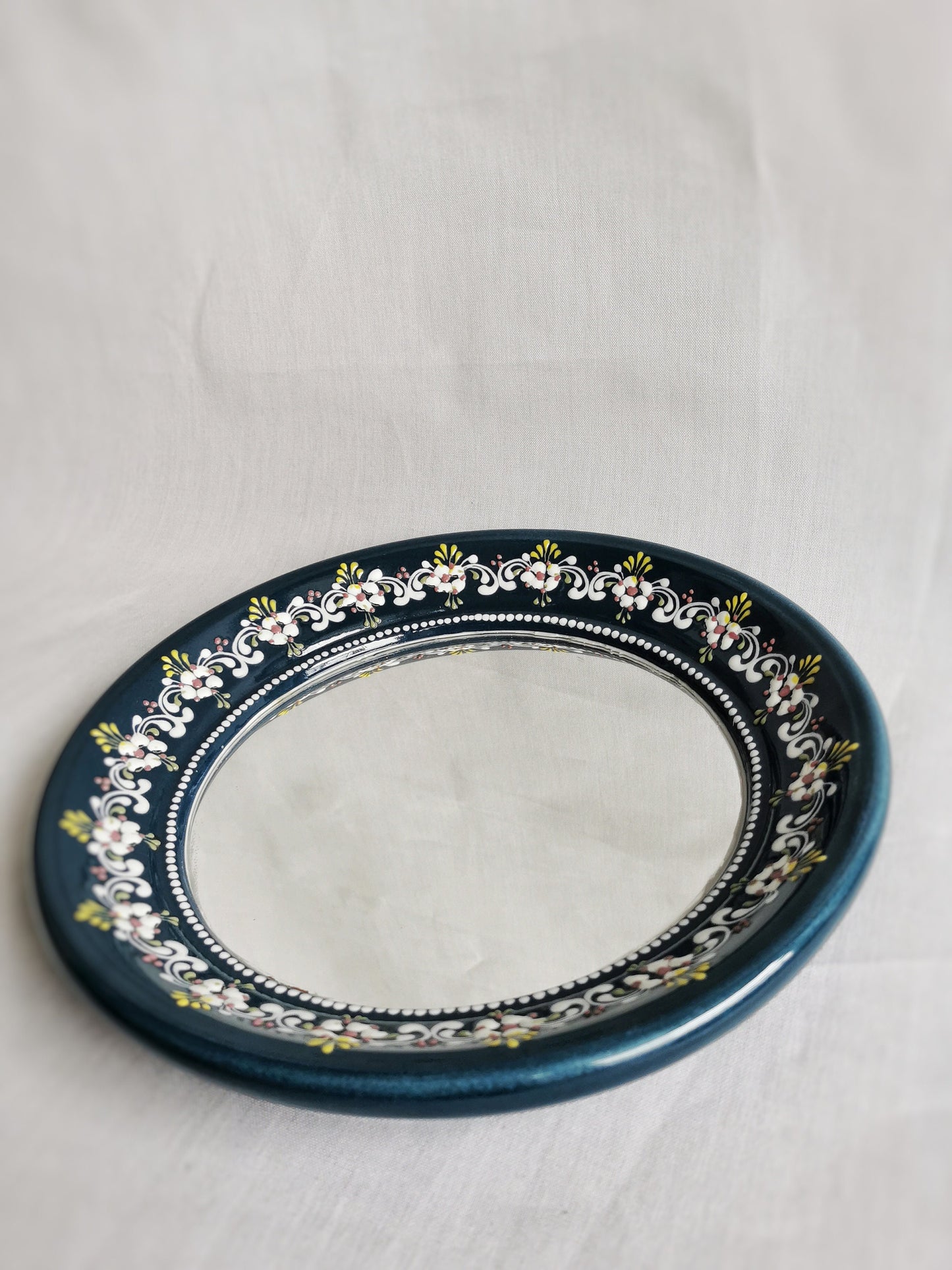 Art Deco ceramic wall mirror by Gmundner Keramik / austrian vintage 1970s