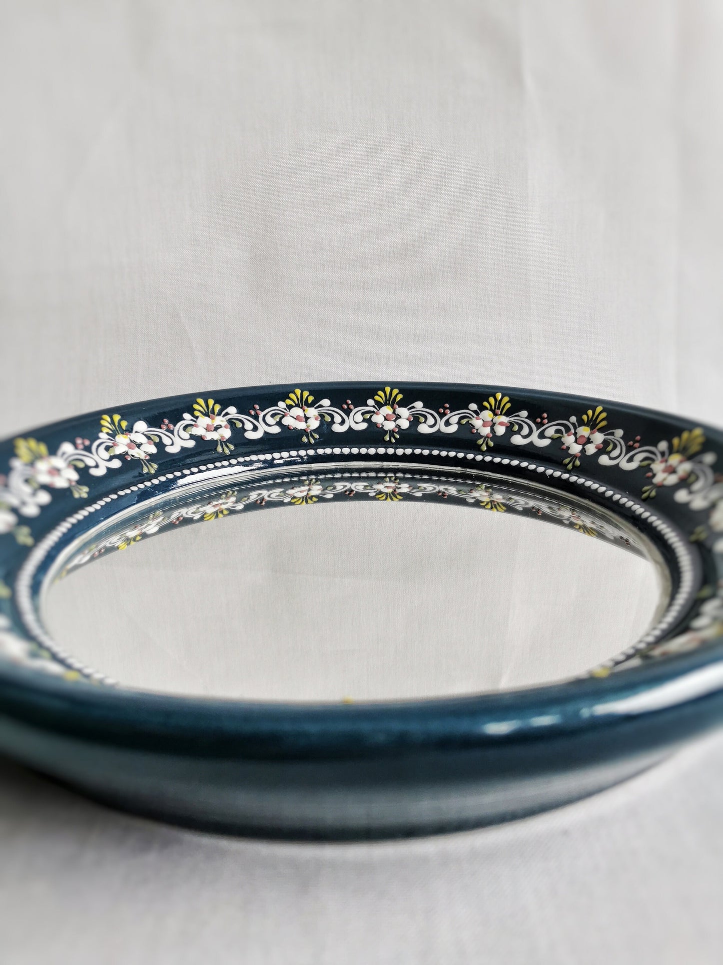 Art Deco ceramic wall mirror by Gmundner Keramik / austrian vintage 1970s