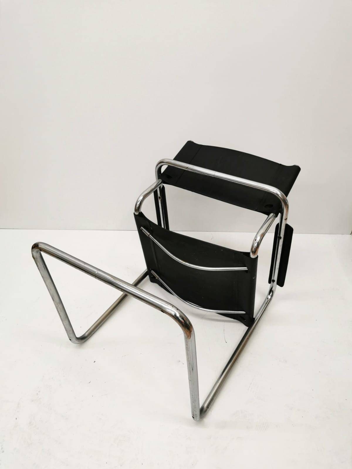 1 of 6 Black Model MG5 Centro Studi desk chair by Mart Stam & Marcel Breuer 1970s