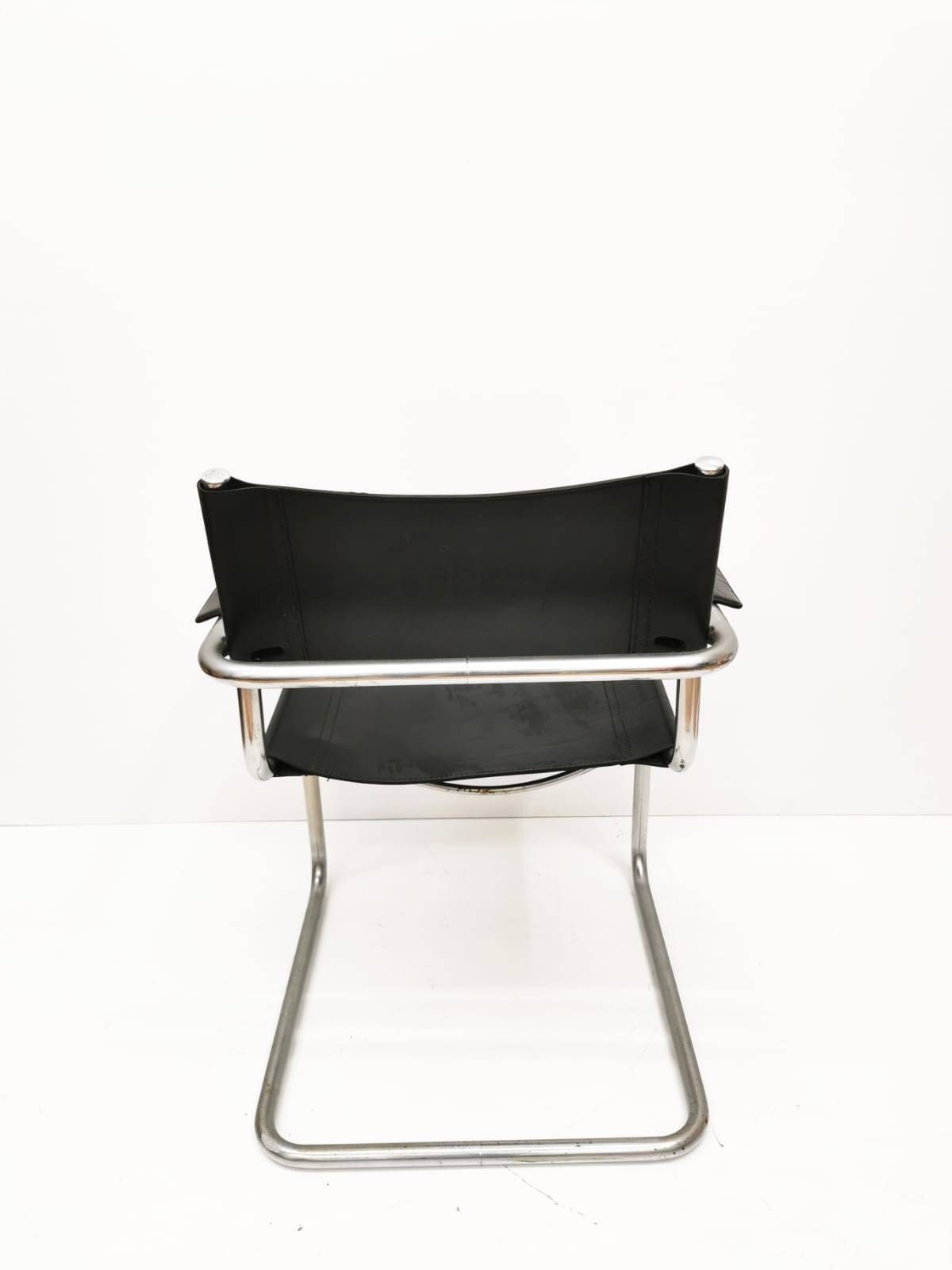 1 of 6 Black Model MG5 Centro Studi desk chair by Mart Stam & Marcel Breuer 1970s