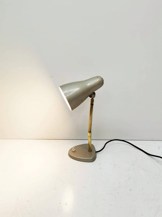 Mid-Century vintage Brass Grey desk lamp Germany 1960s