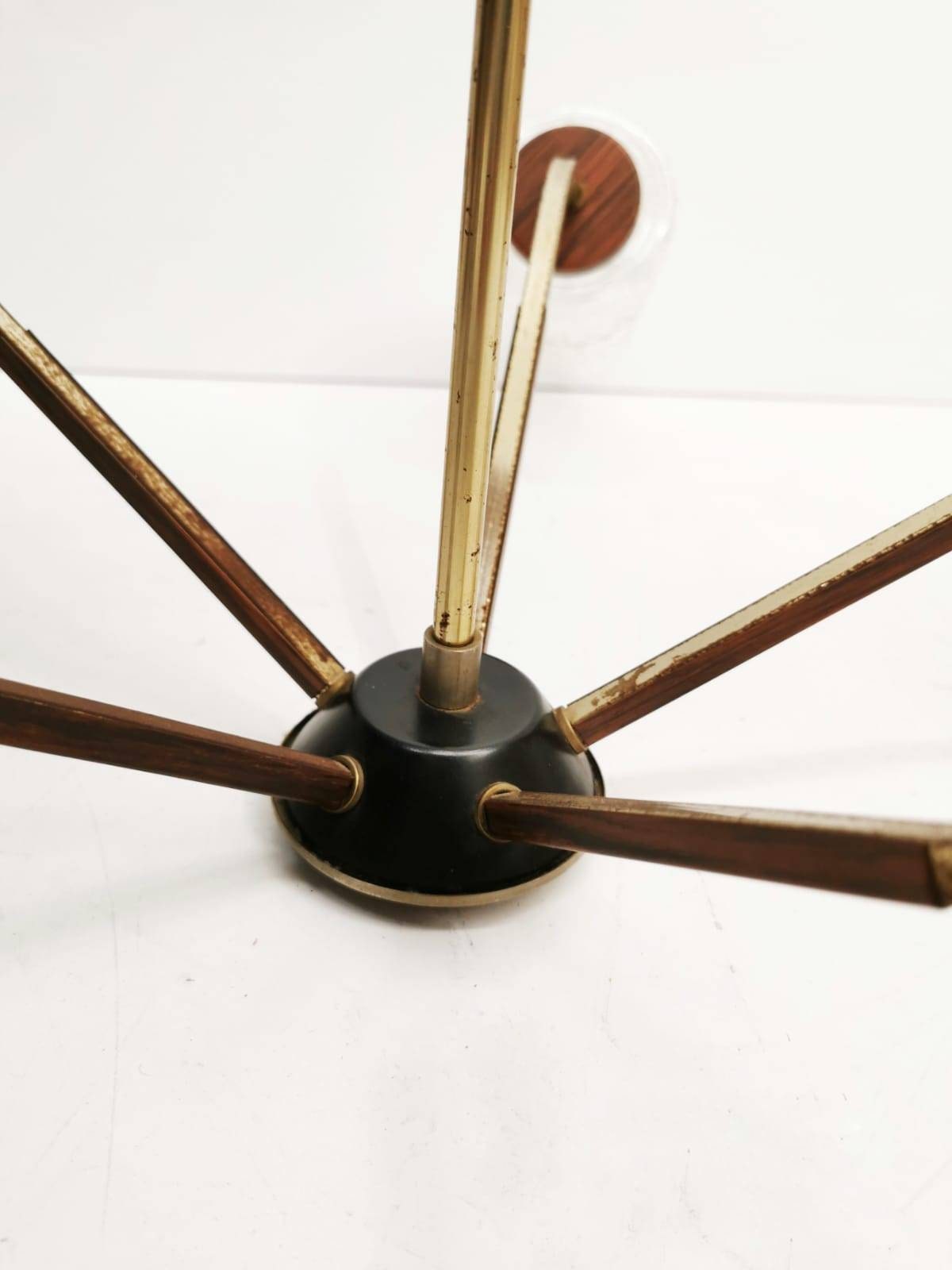 Beautiful large mid-century pendant lamp in Danish design from the 1960s.