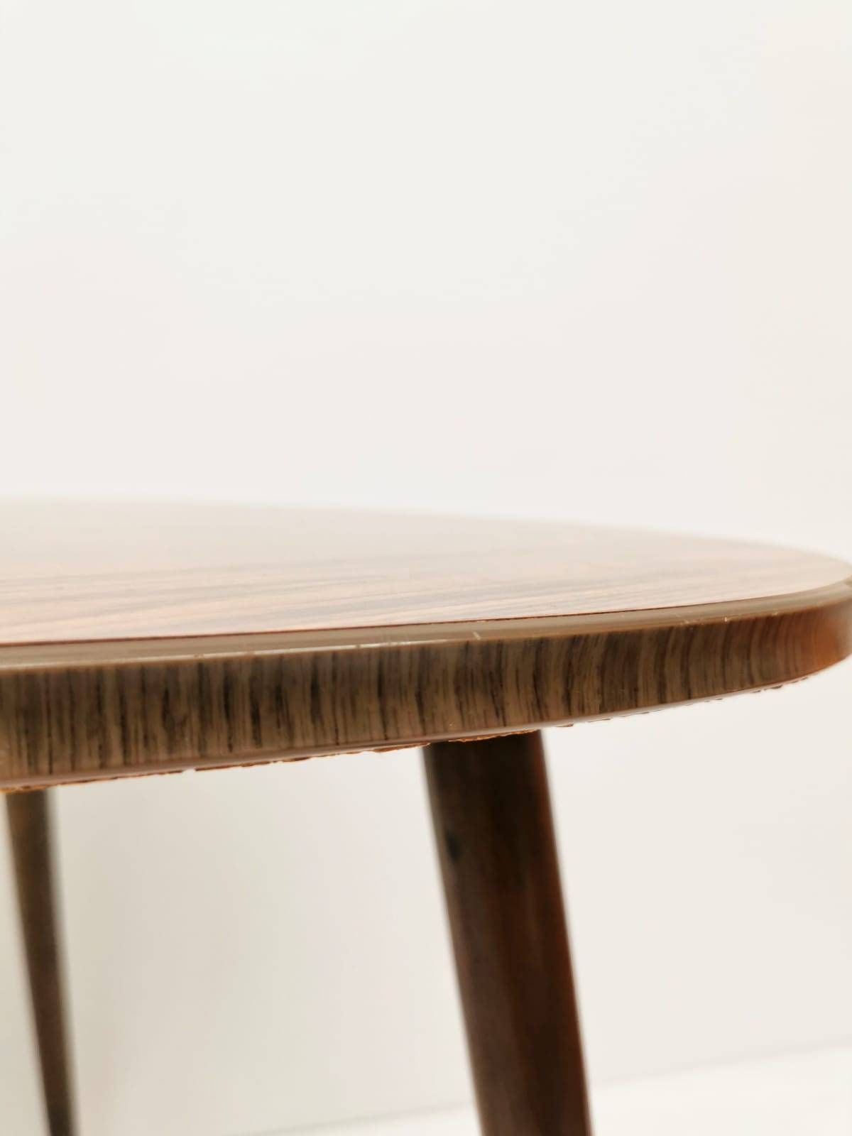 vintage wooden top west German coffee table boho mid century modern 1960s
