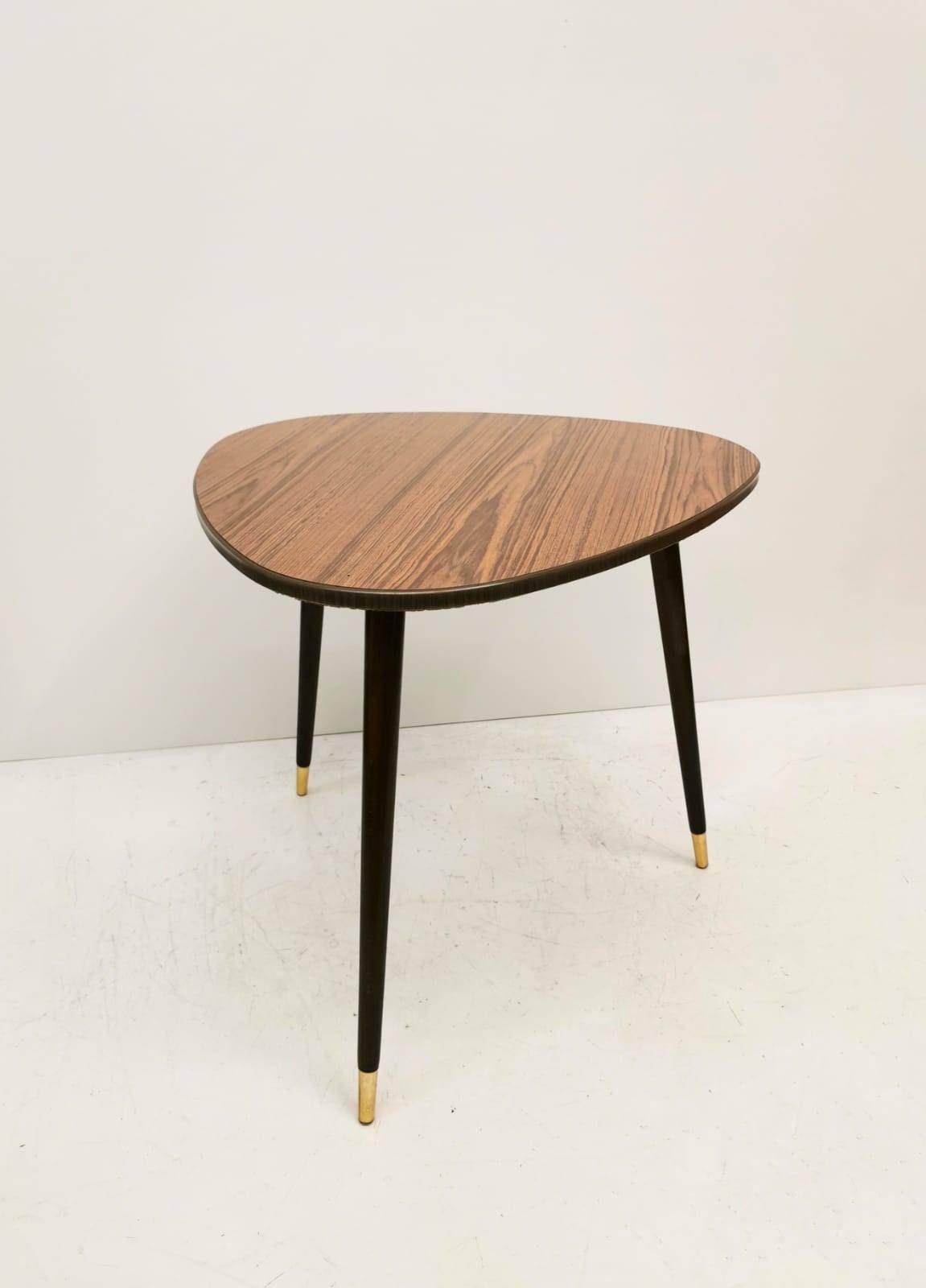 vintage wooden top west German coffee table boho mid century modern 1960s