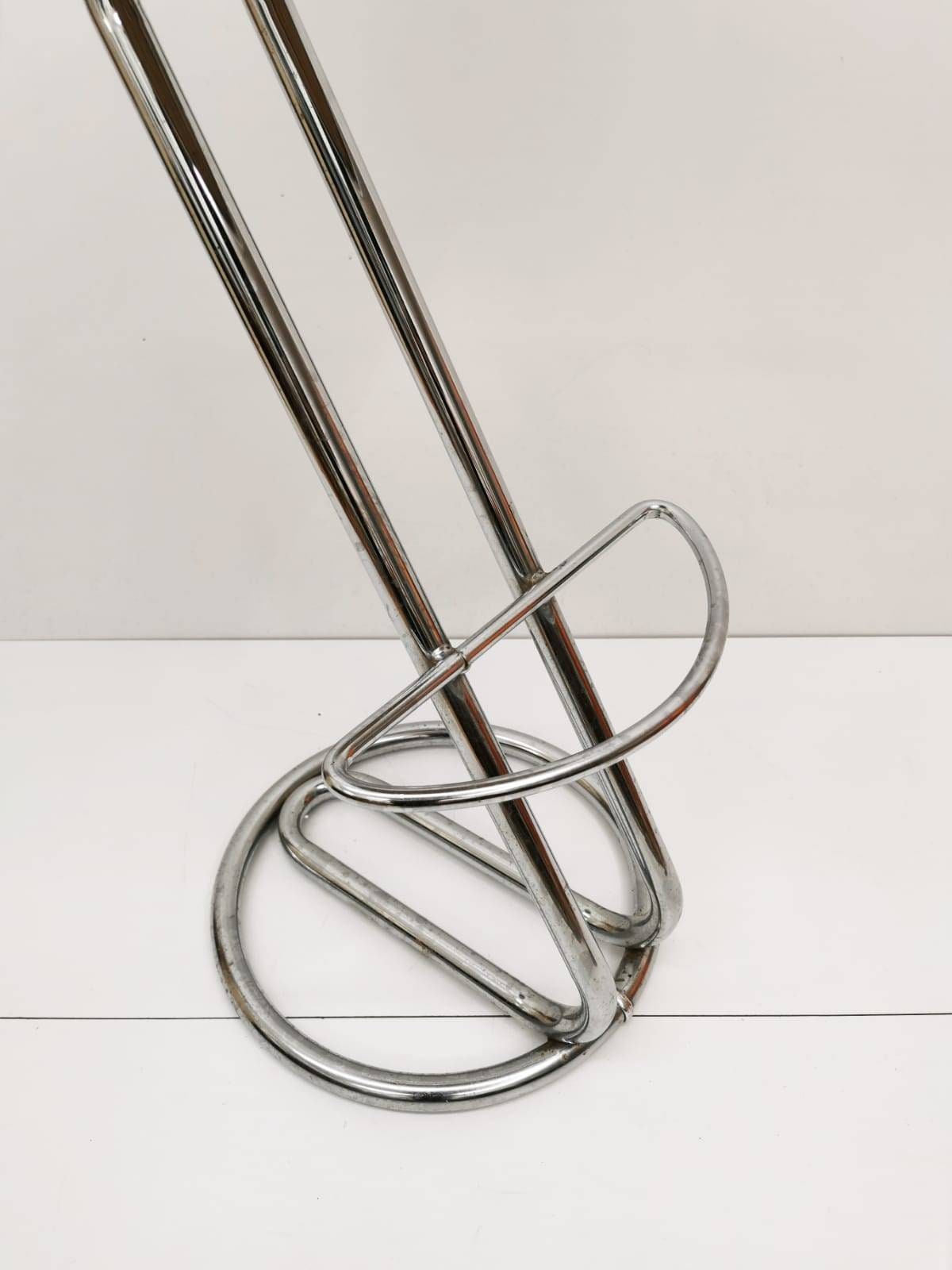 Mid-Century Modern Leather and Chrome Bar Stool 1980s Italy