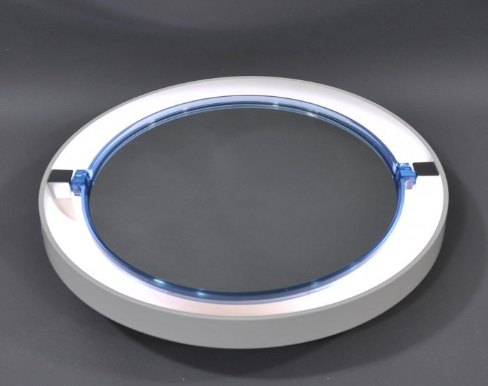 Allibert vintage backlit blue mirror titled A41 Space Age Design, wall mounted, France. 1970s