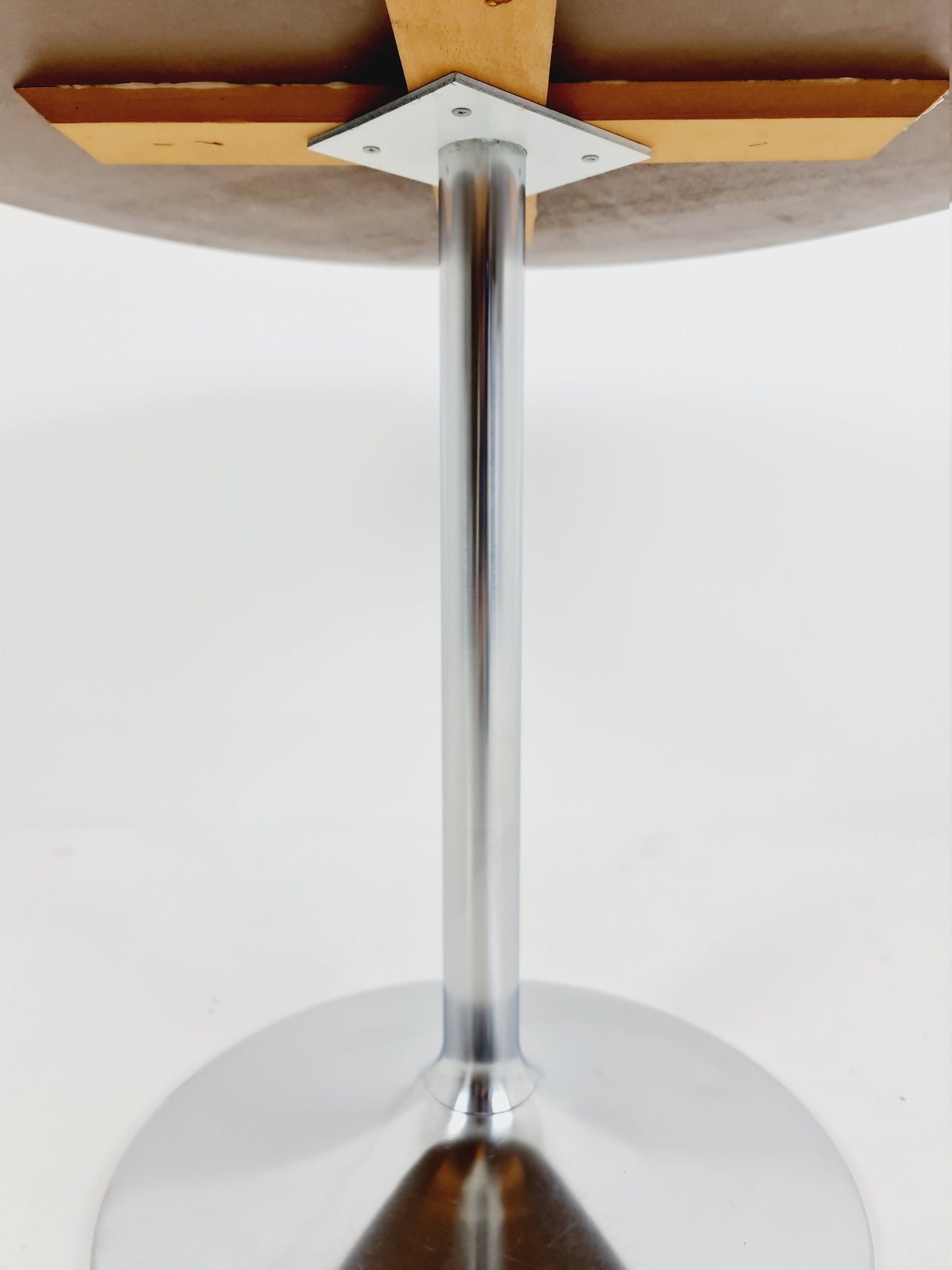 Space age vintage teak & chrome coffee table 1970s