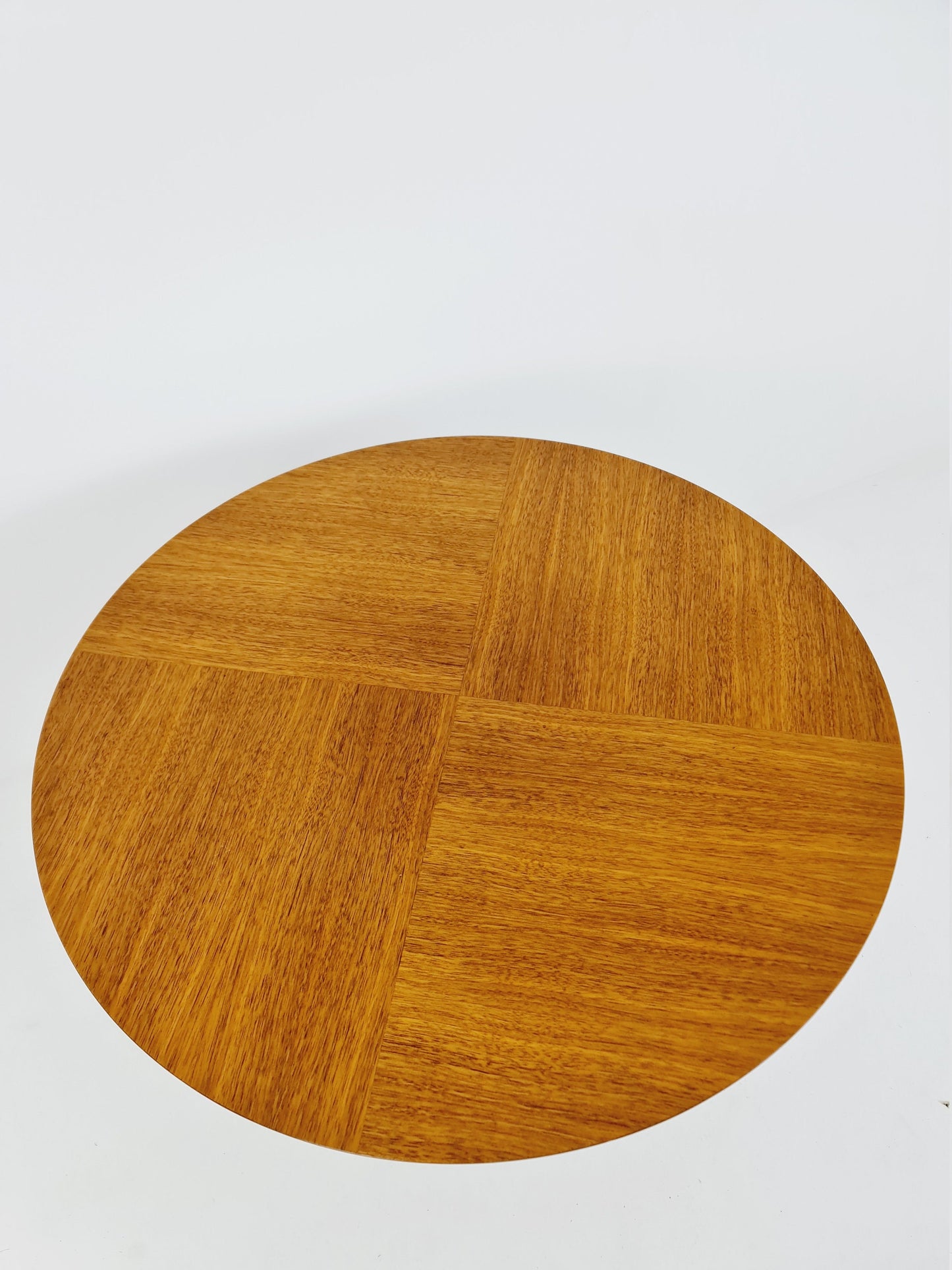 Space age vintage teak & chrome coffee table 1970s