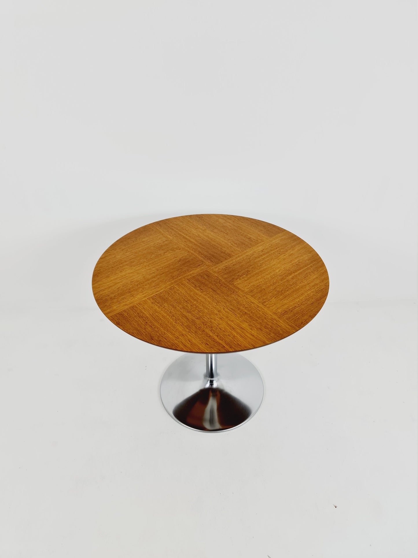 Space age vintage teak & chrome coffee table 1970s