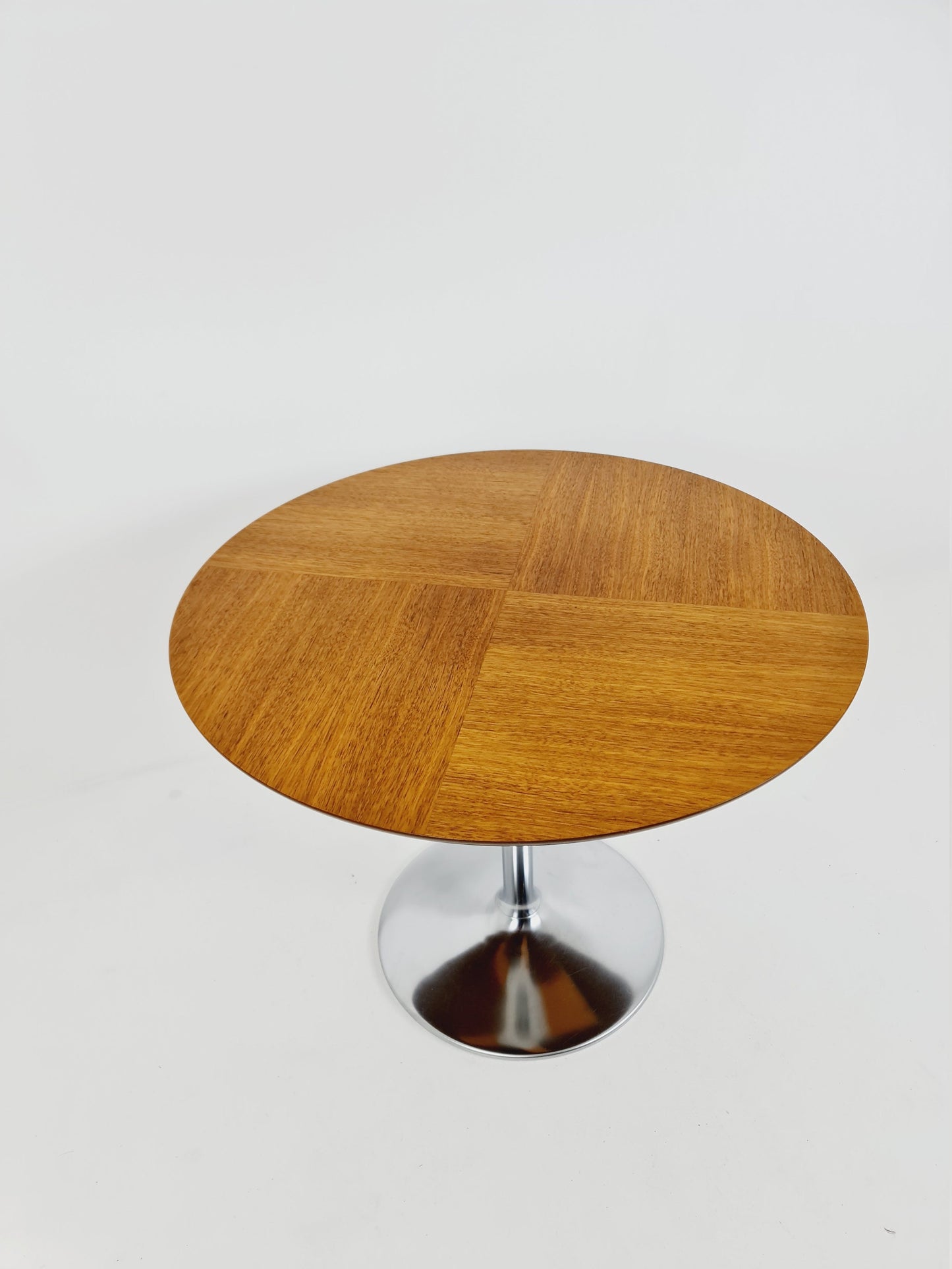 Space age vintage teak & chrome coffee table 1970s