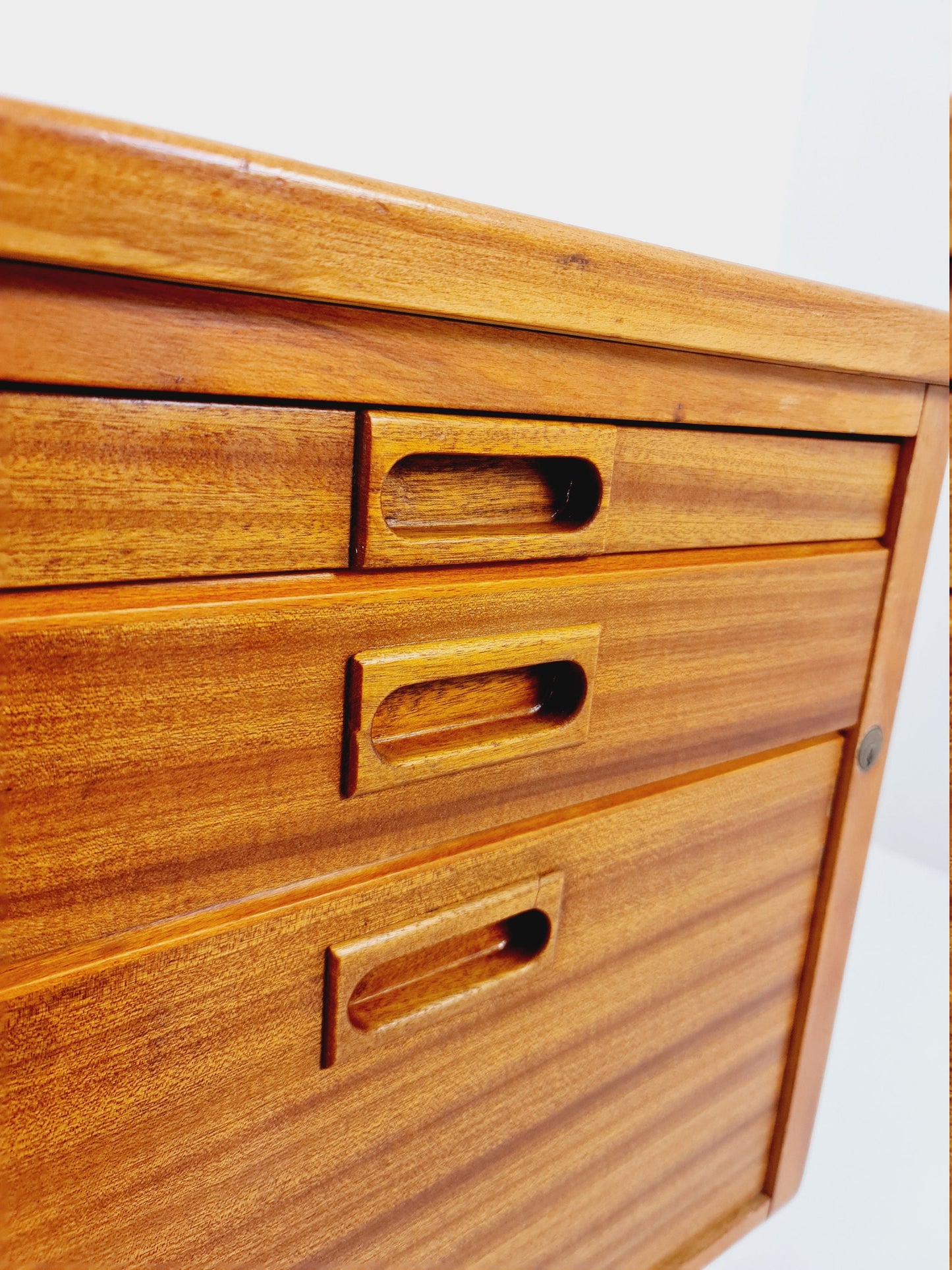Danish solid mahogany Model Executive Desk by Gunni for Omann jun, 1950s