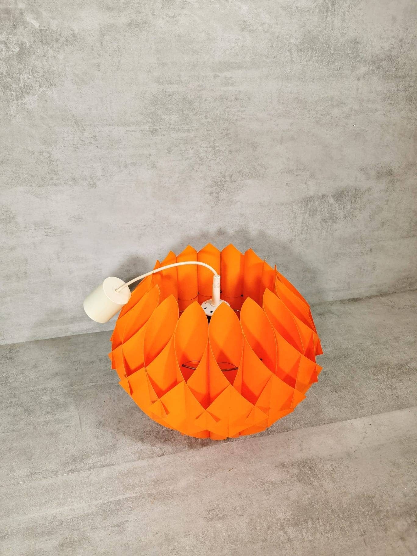 Vintage orange Butterfly xl size Pendant Lamp by Lars Schiøler for Hoyrup, 1960s , Denmark