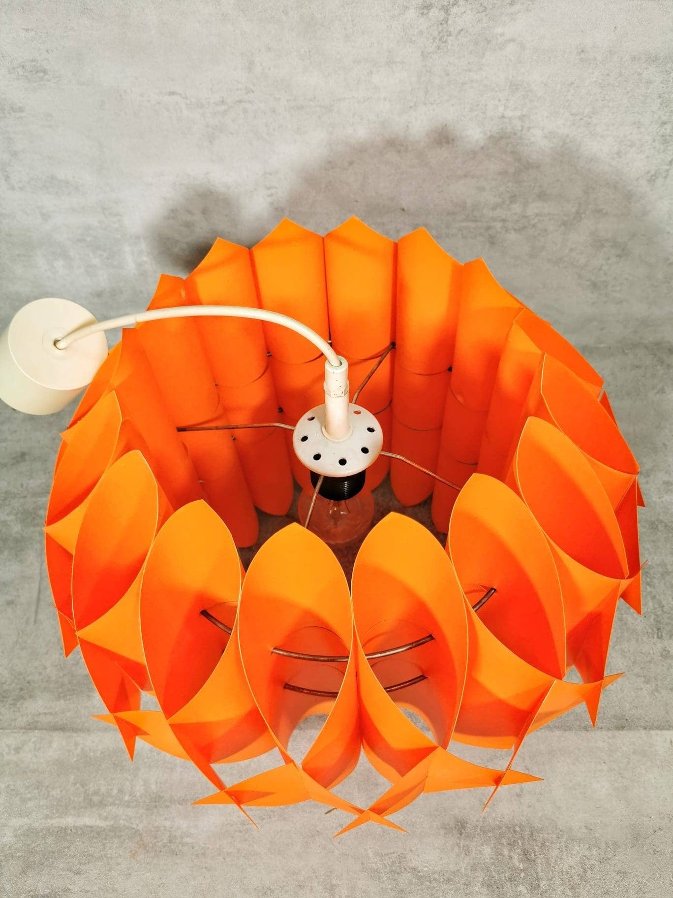 Vintage orange Butterfly xl size Pendant Lamp by Lars Schiøler for Hoyrup, 1960s , Denmark