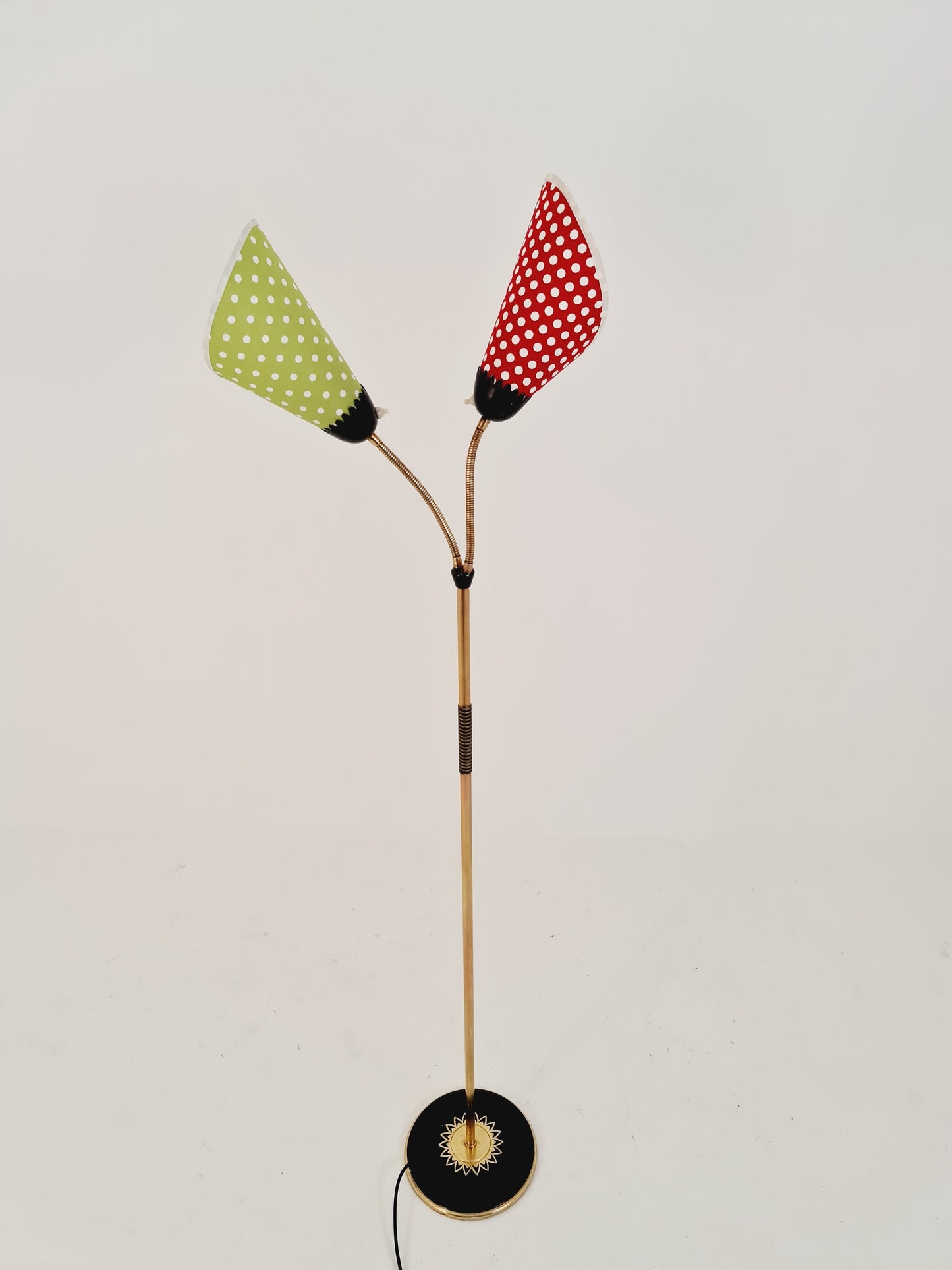 50er Stehlampe (tüten Lampe) Messing flex arme Lampe