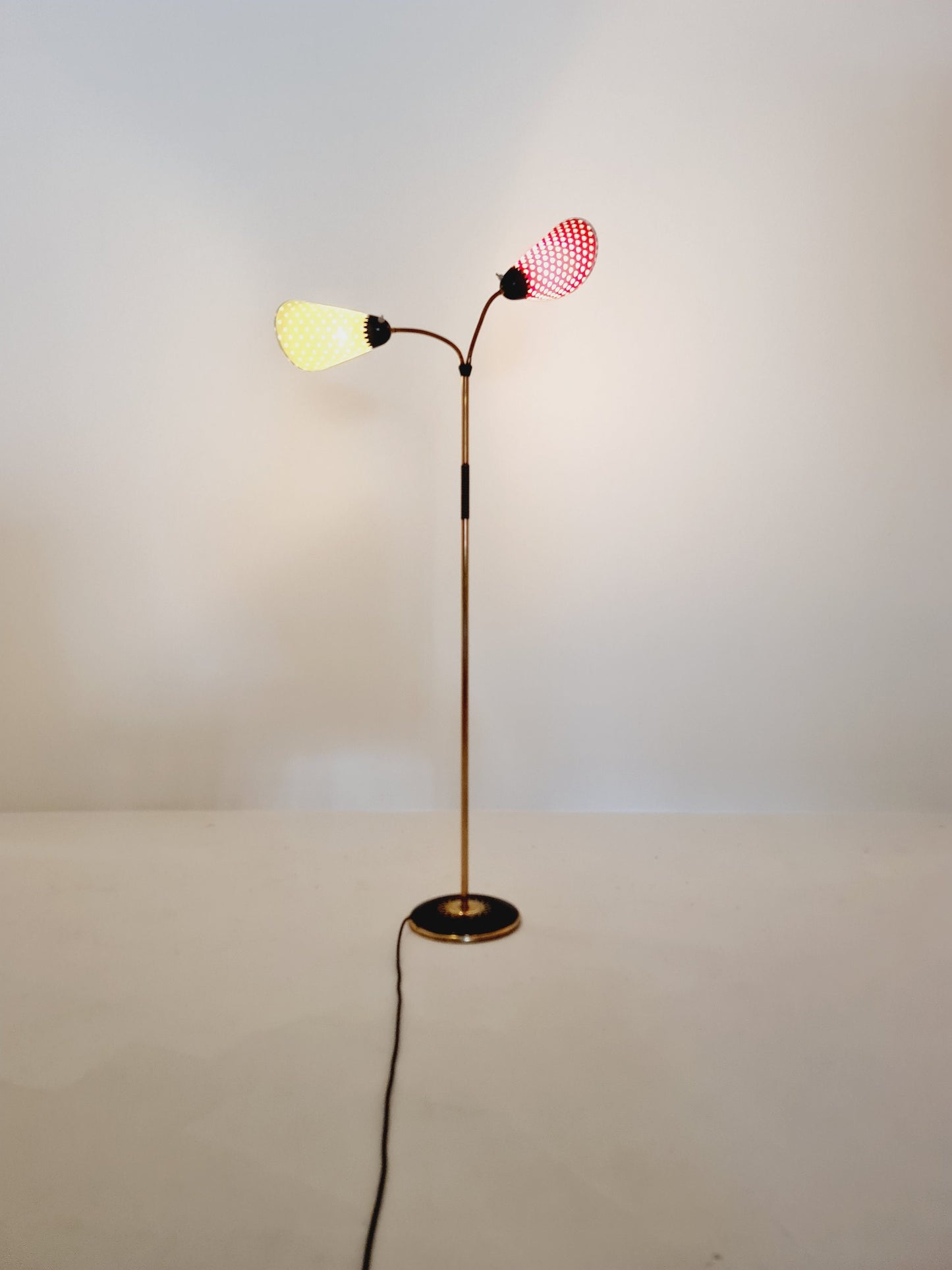 50er Stehlampe (tüten Lampe) Messing flex arme Lampe