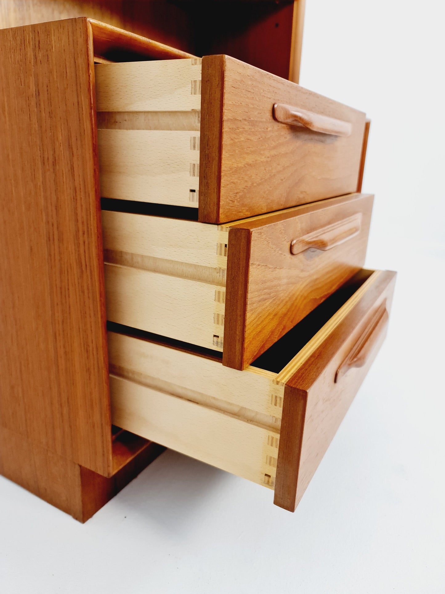 Scandinavian bookshelf with chest of cabinet teak veneer from the 60s by Strobeck Danish design