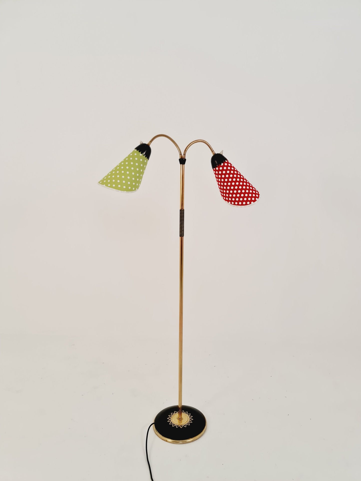 50er Stehlampe (tüten Lampe) Messing flex arme Lampe