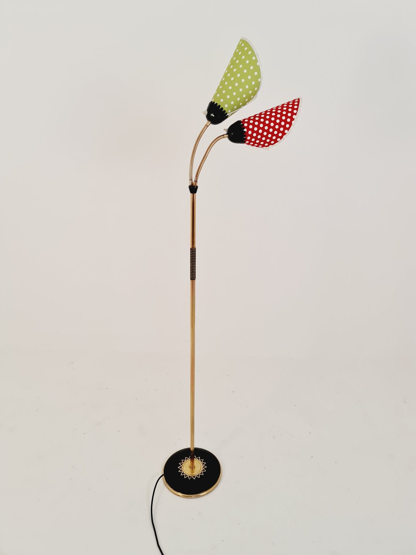 50er Stehlampe (tüten Lampe) Messing flex arme Lampe