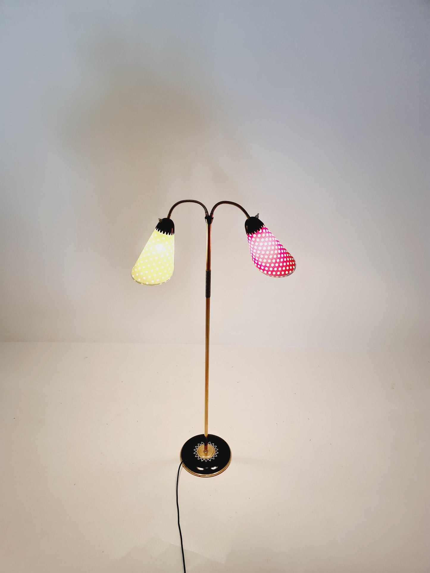 50er Stehlampe (tüten Lampe) Messing flex arme Lampe