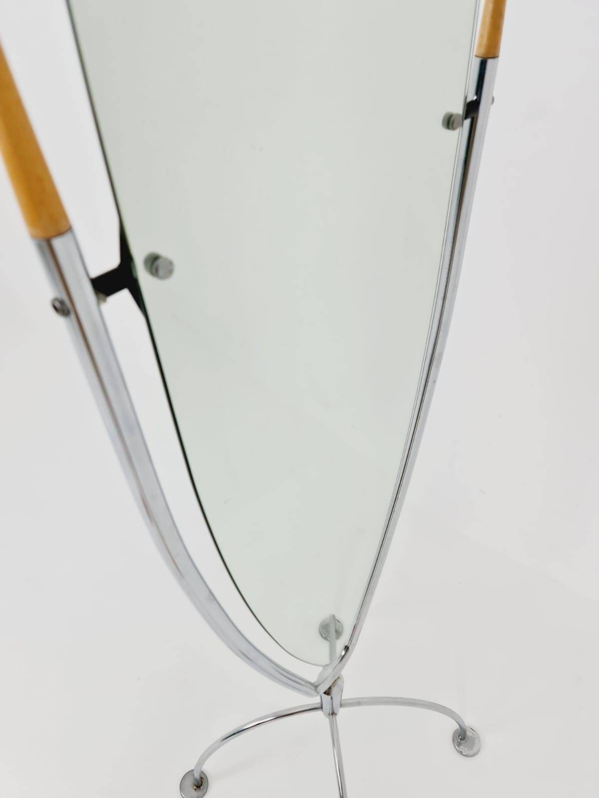 Mid_Century Cheval bauhaus Mirror Italian Metal spider base , 1960s