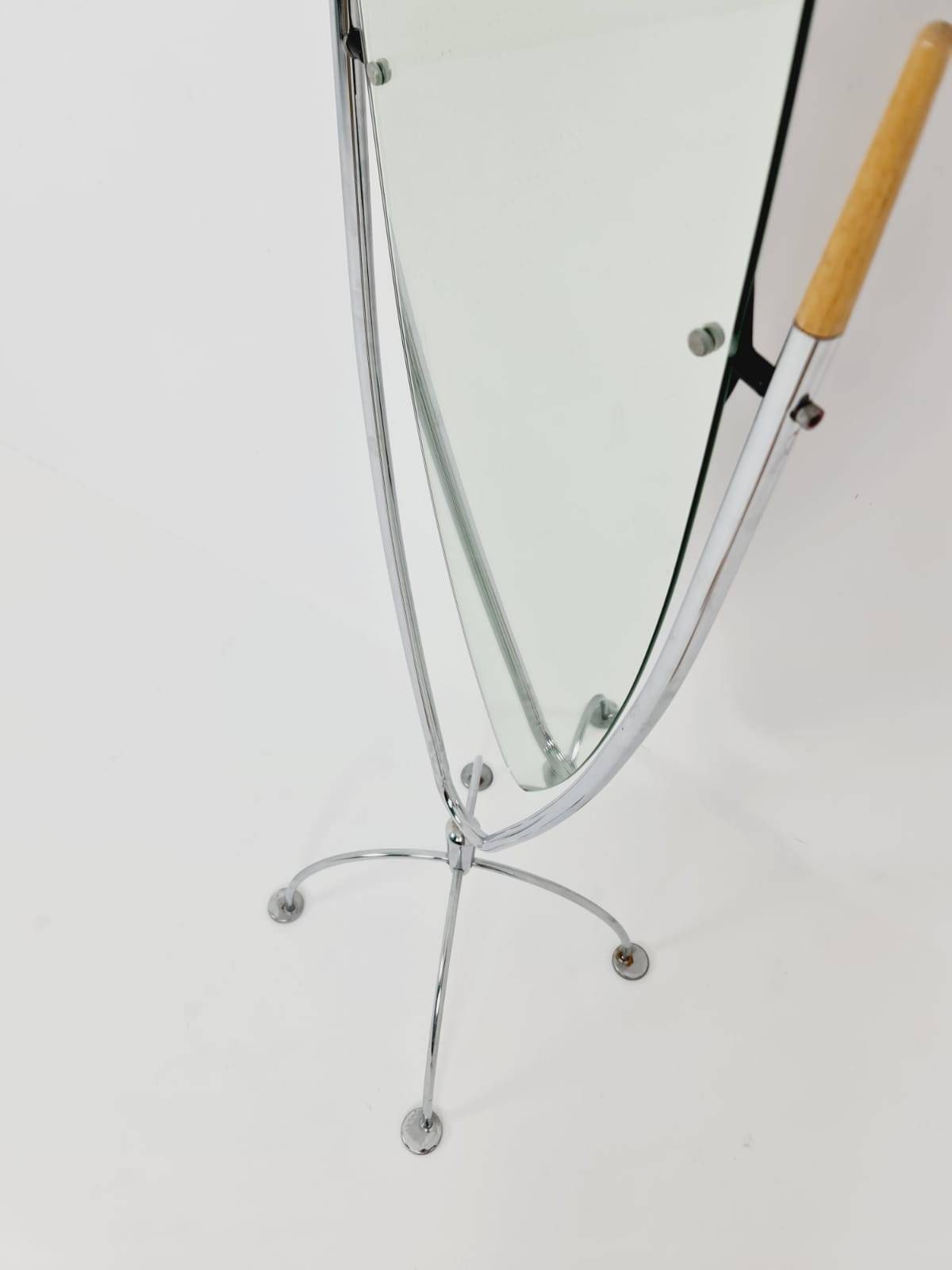 Mid_Century Cheval bauhaus Mirror Italian Metal spider base , 1960s