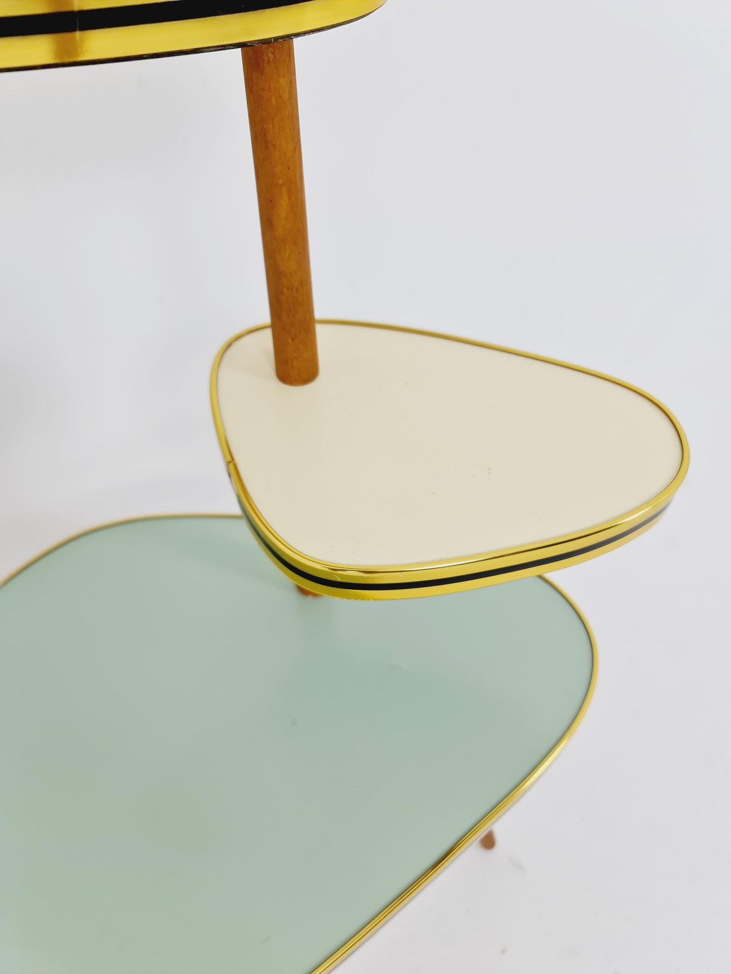 1950s German Plant Stand, Colorful Vintage Mid-Century Minimalist Indoor Plant Stand Side Table Retro flower table