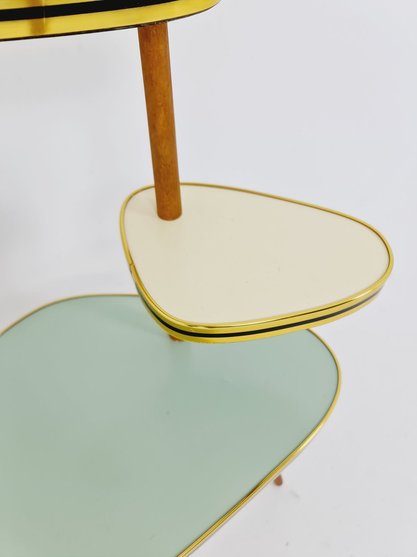 1950s German Plant Stand, Colorful Vintage Mid-Century Minimalist Indoor Plant Stand Side Table Retro flower table