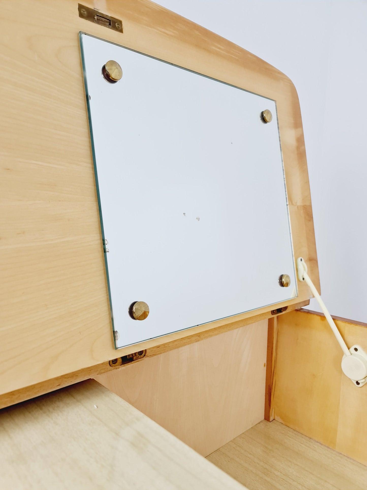 Mid Century Modern German oak vanity table/ make up table from the 60s