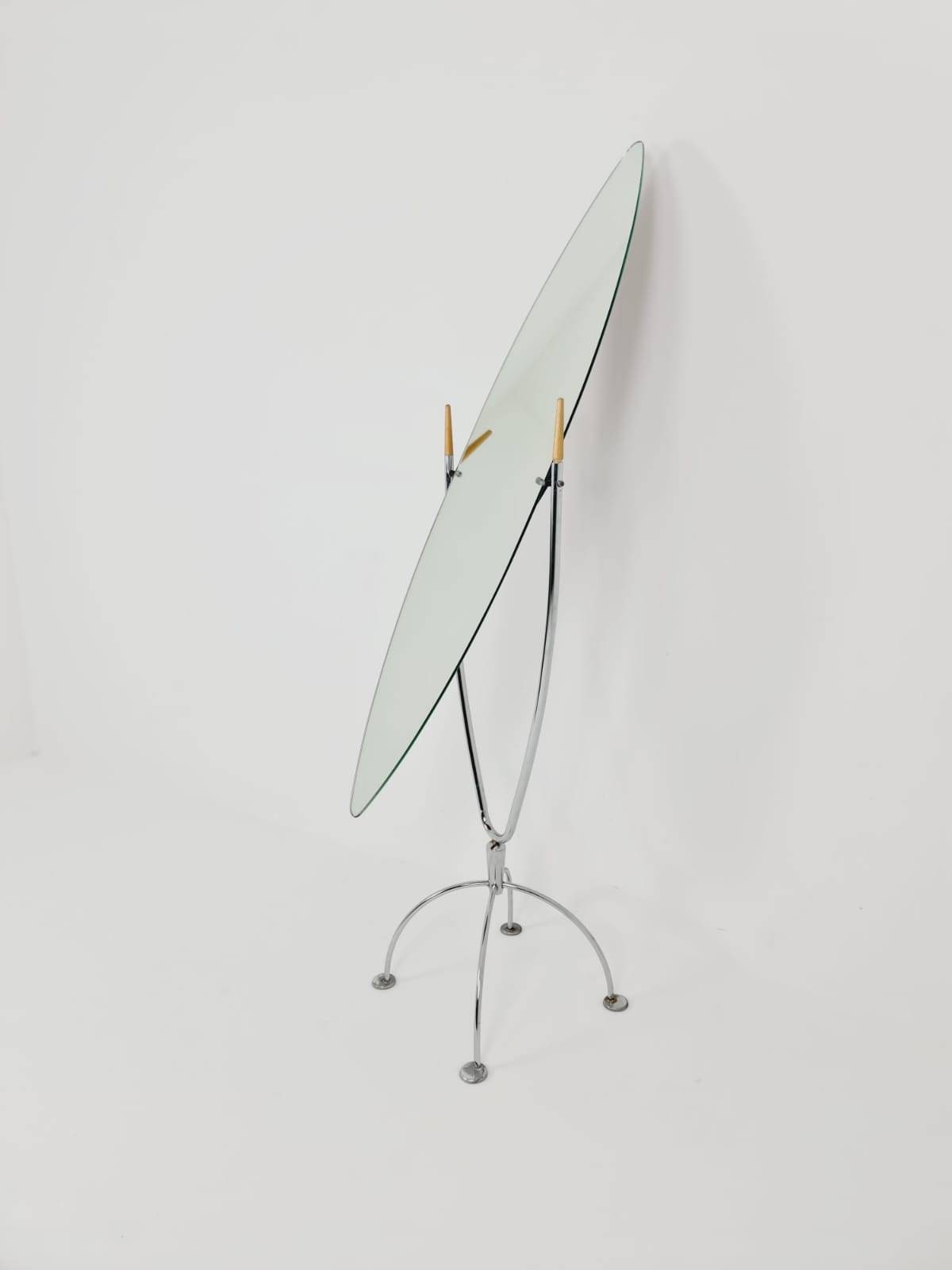 Mid_Century Cheval bauhaus Mirror Italian Metal spider base , 1960s