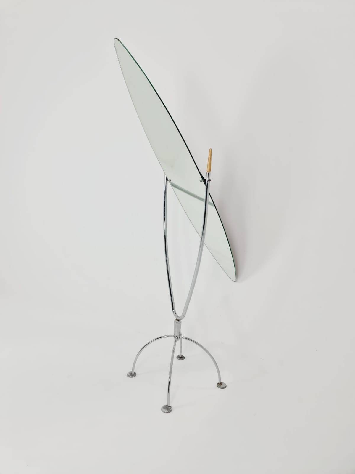 Mid_Century Cheval bauhaus Mirror Italian Metal spider base , 1960s