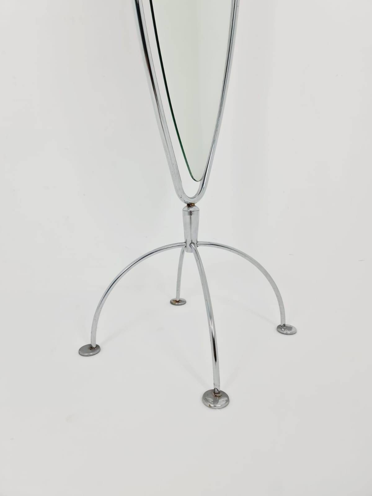 Mid_Century Cheval bauhaus Mirror Italian Metal spider base , 1960s