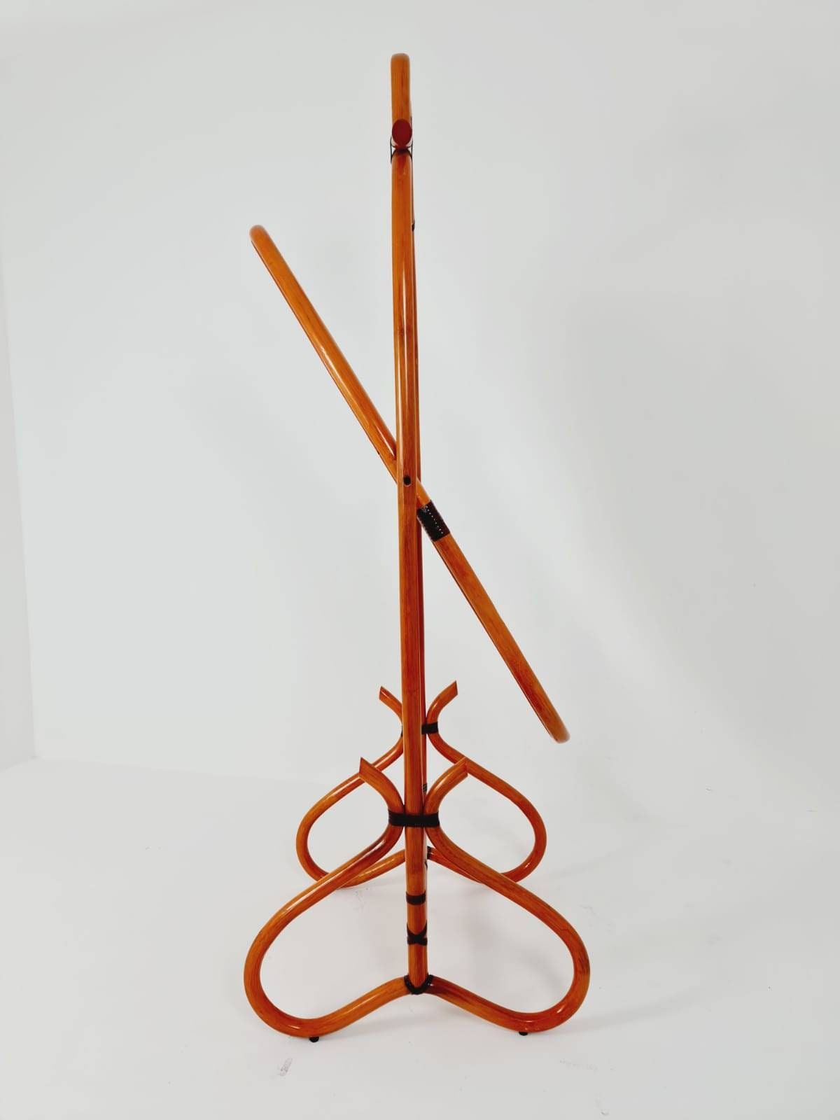 Mid-Century French Bentwood and Rattan Floor Mirror 1900s