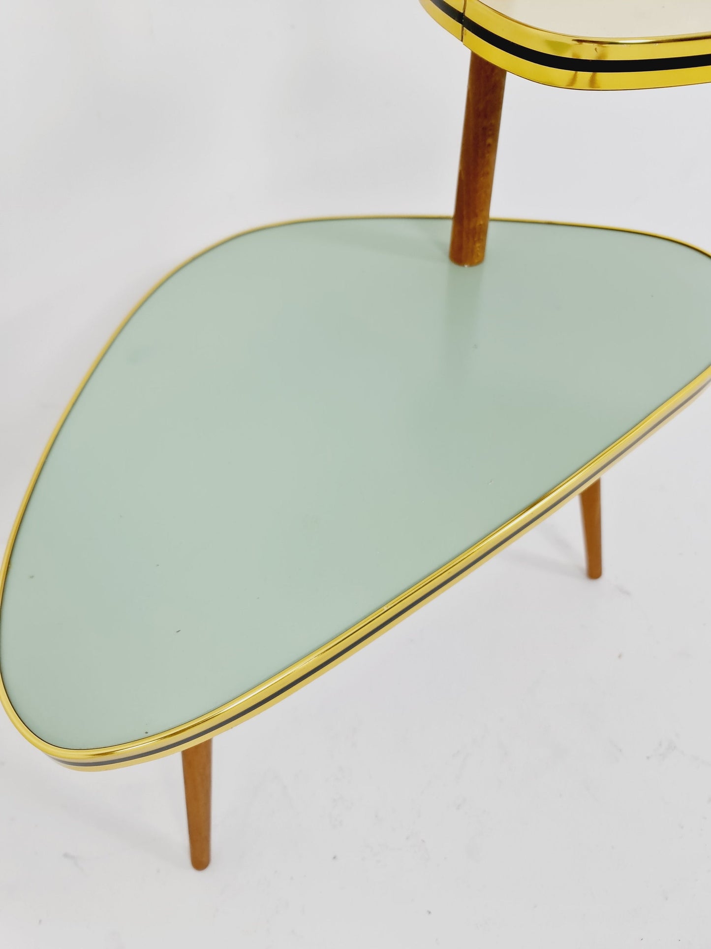 1950s German Plant Stand, Colorful Vintage Mid-Century Minimalist Indoor Plant Stand Side Table Retro flower table