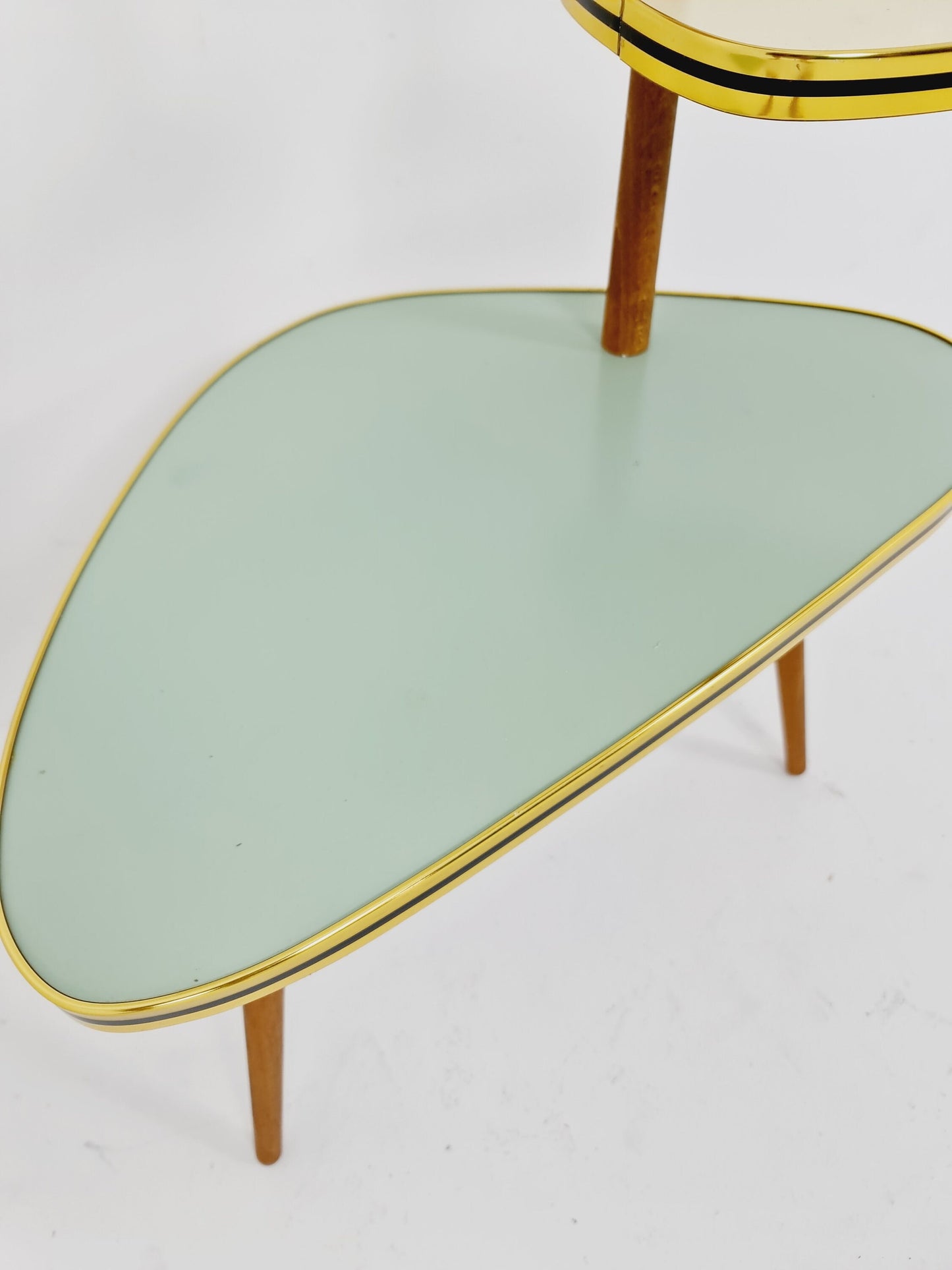 1950s German Plant Stand, Colorful Vintage Mid-Century Minimalist Indoor Plant Stand Side Table Retro flower table