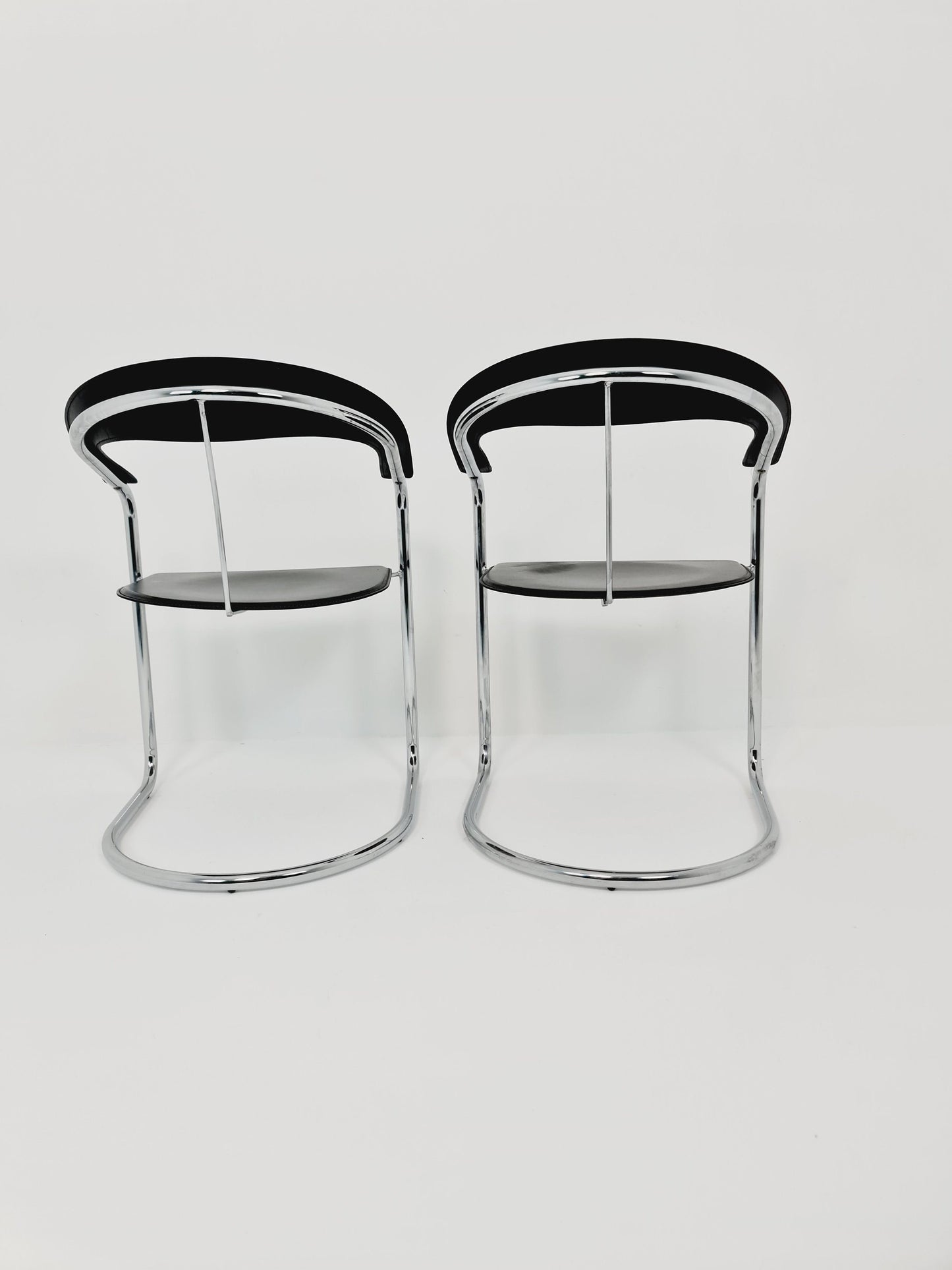 Space Age canasta leather arm chair by Arrben (ATTB), set of 2, 1970s