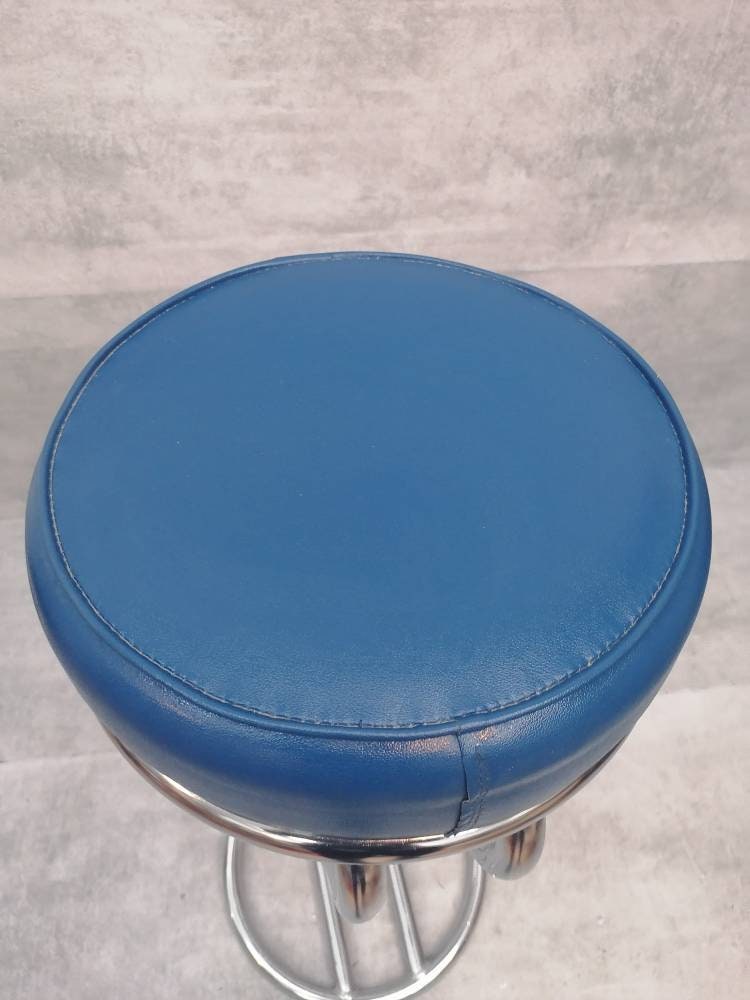 Mid-Century Modern Leather and Chrome Bar Stool 1980s Italy