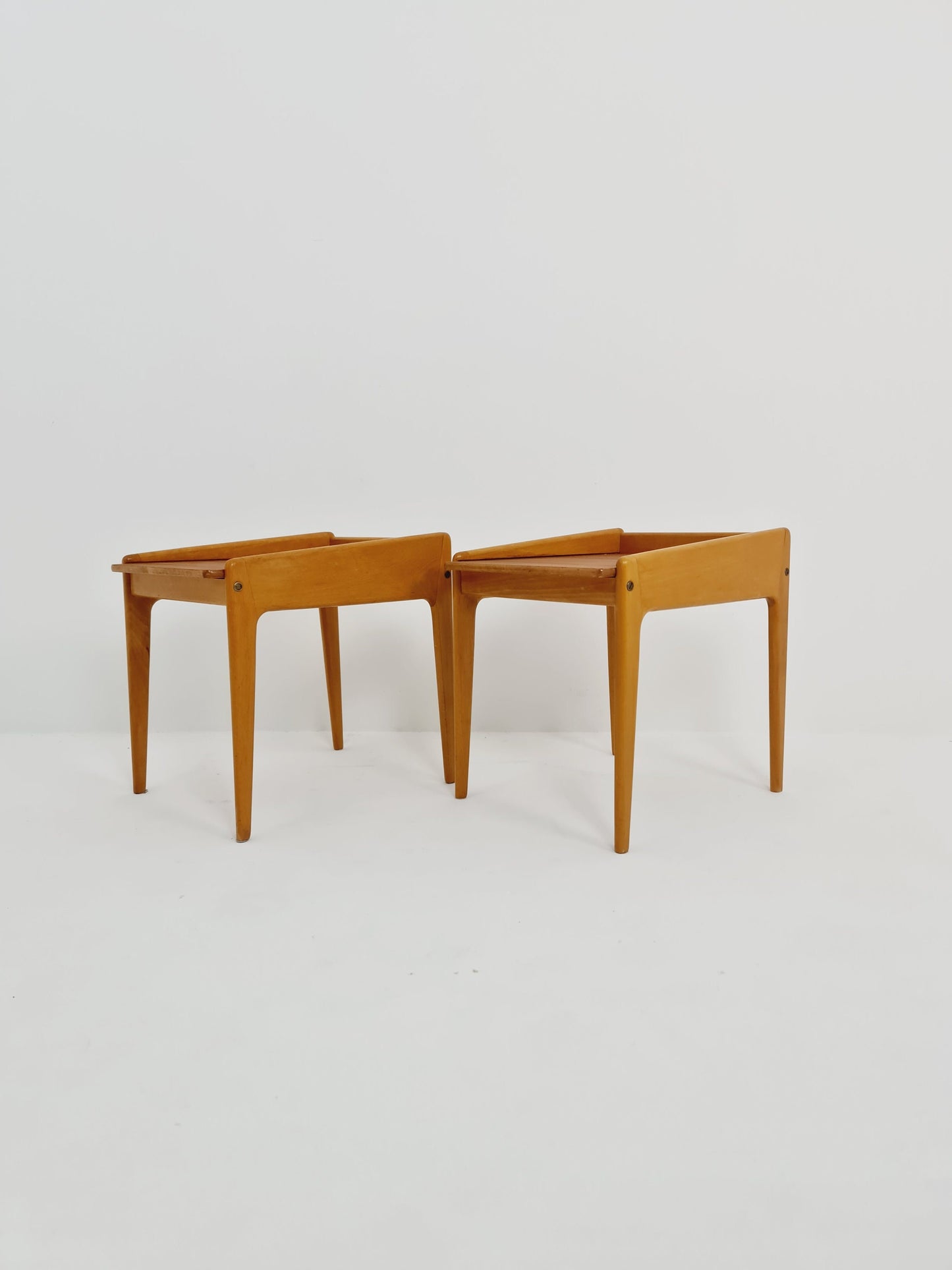 Mid century danish teak & oak side tables/ Bedside tables/ Nightstands by Kurt Østervig, Denmark, 1960s