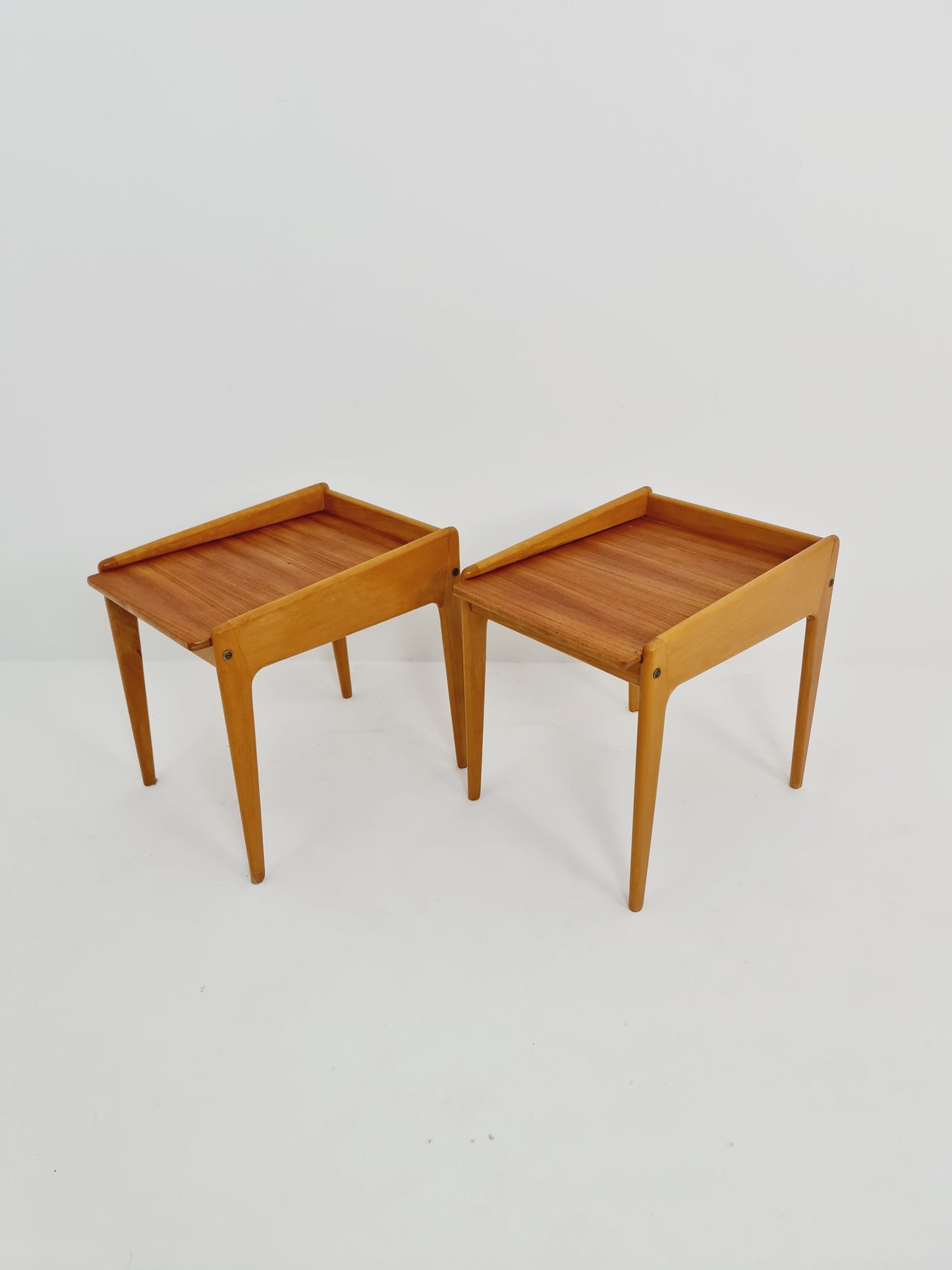 Mid century danish teak & oak side tables/ Bedside tables/ Nightstands by Kurt Østervig, Denmark, 1960s