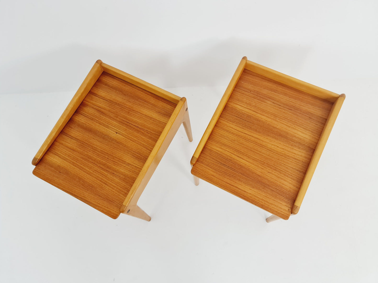 Mid century danish teak & oak side tables/ Bedside tables/ Nightstands by Kurt Østervig, Denmark, 1960s