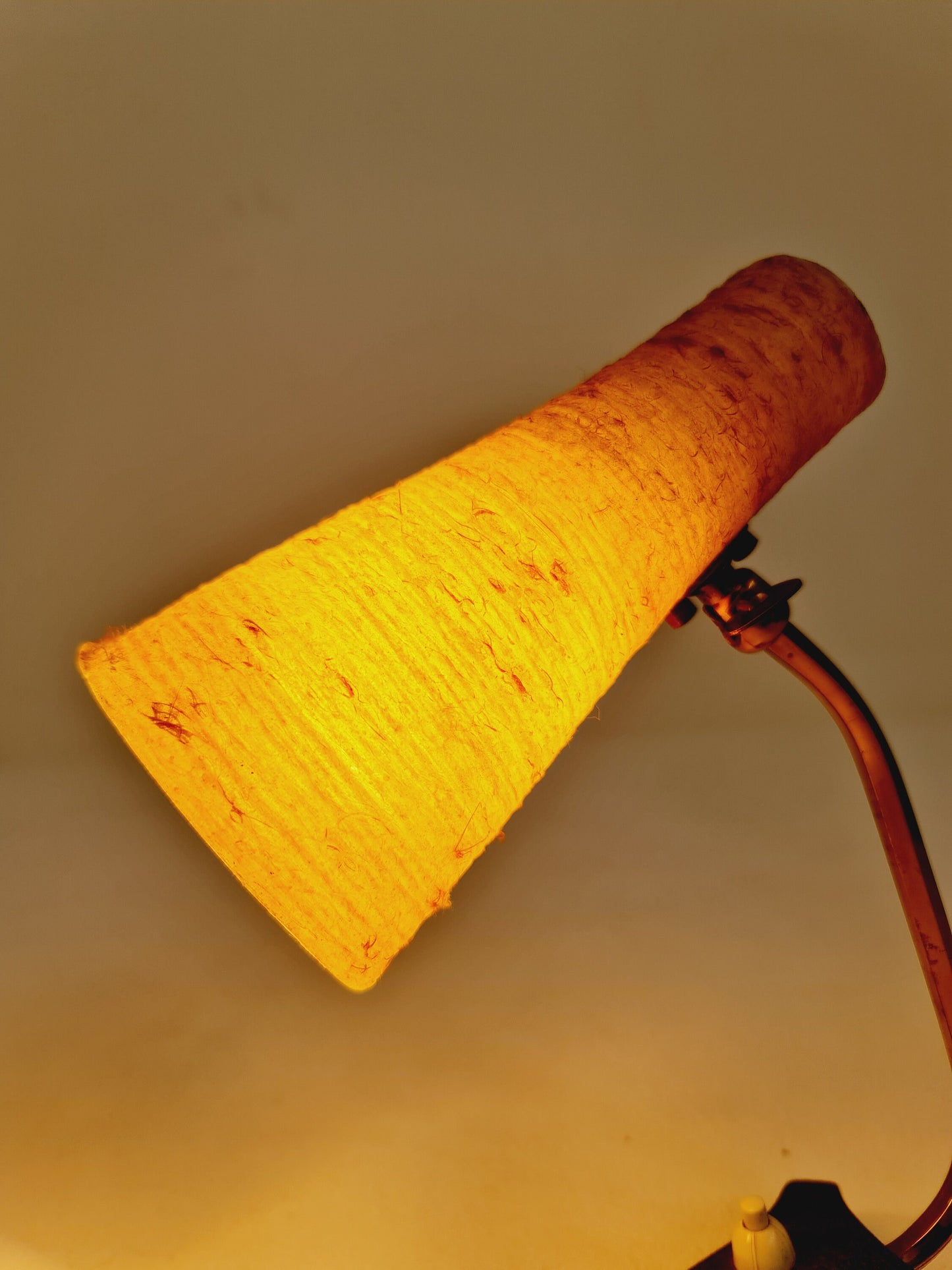 Pair of German vintage / bedside lamps, brass and glass fiber, by Cosack 1950s