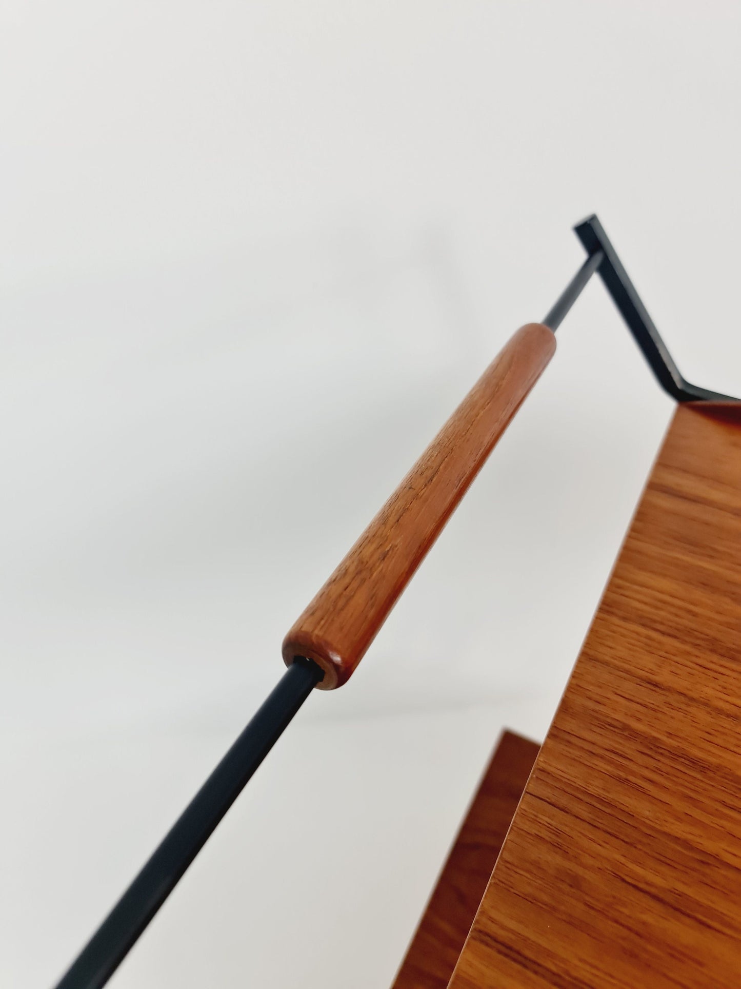 Vintage German mid century trolley bar cart in teak & metal, 1960s