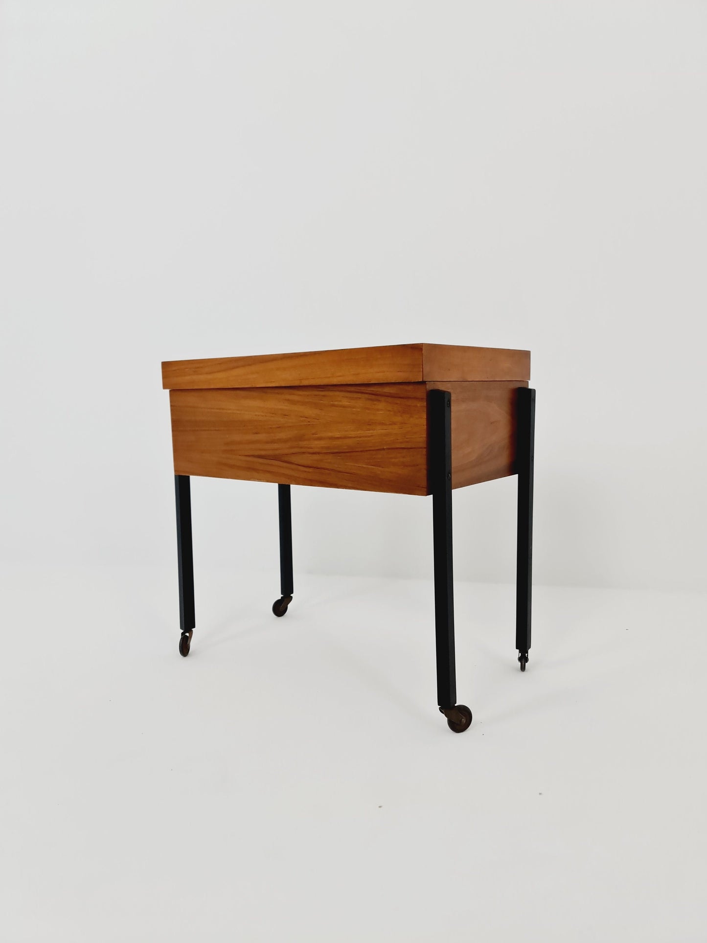 Vintage teak sweing table/ side table cabinet, 1960s