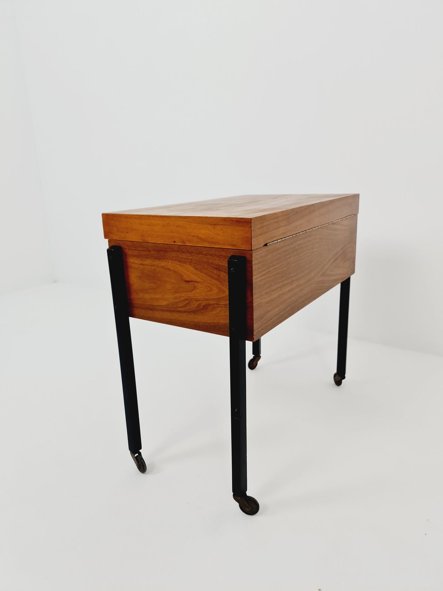 Vintage teak sweing table/ side table cabinet, 1960s