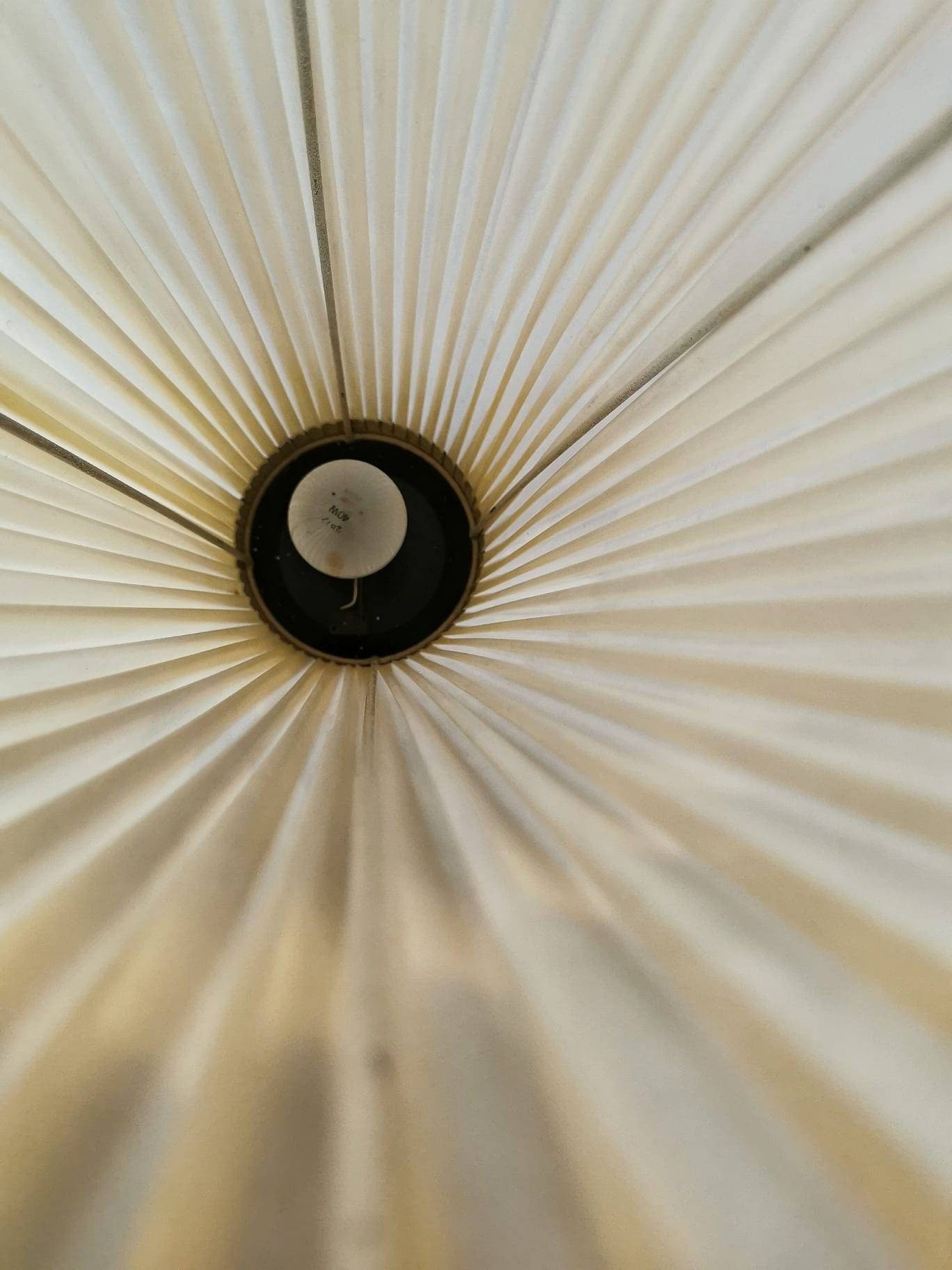 Mid-Century Modern Brass and Illustrated Fabric Floor Lamp, 1950s, Germany