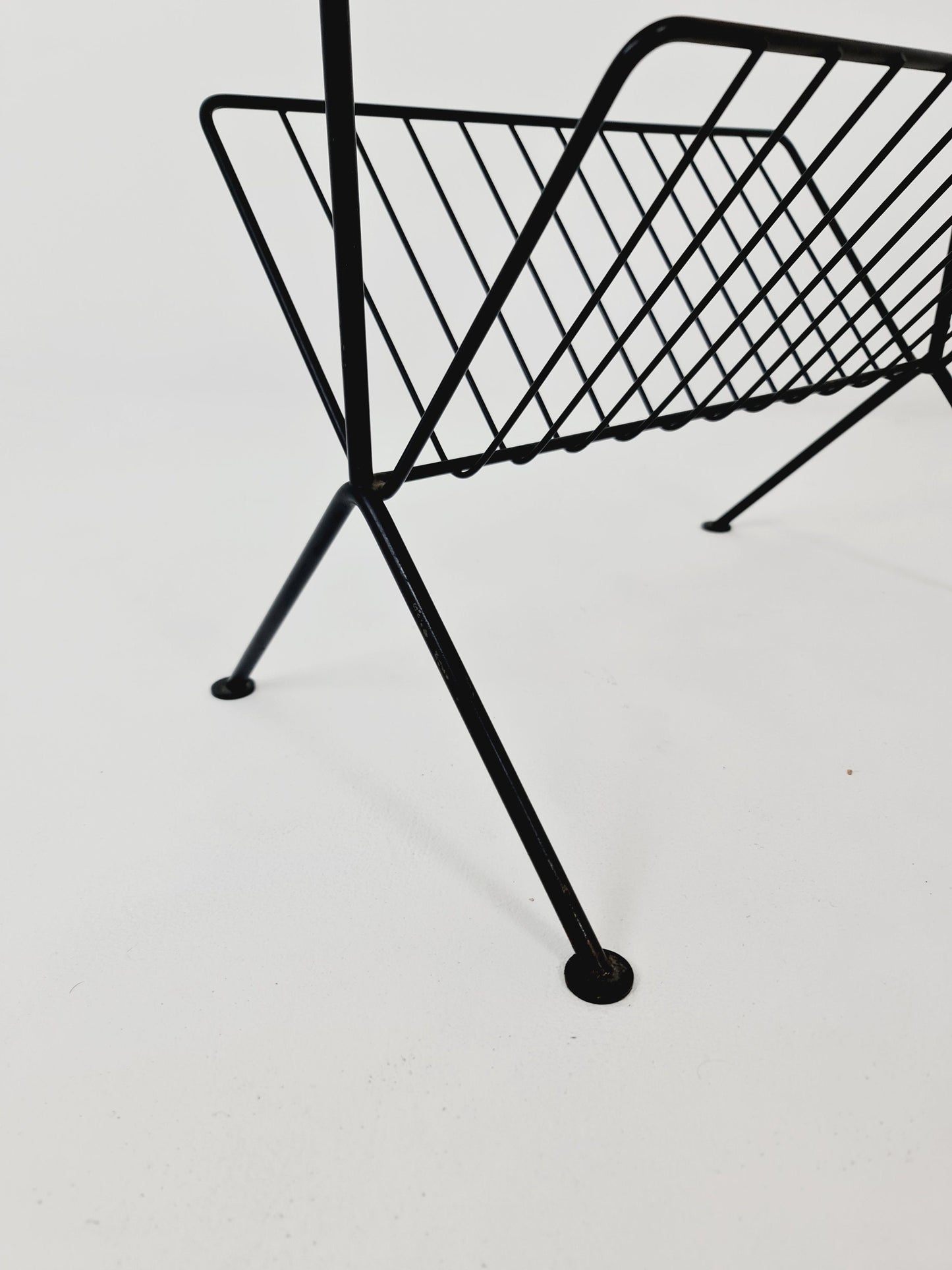 String German vintage side table with newspaper shelf from the 60s