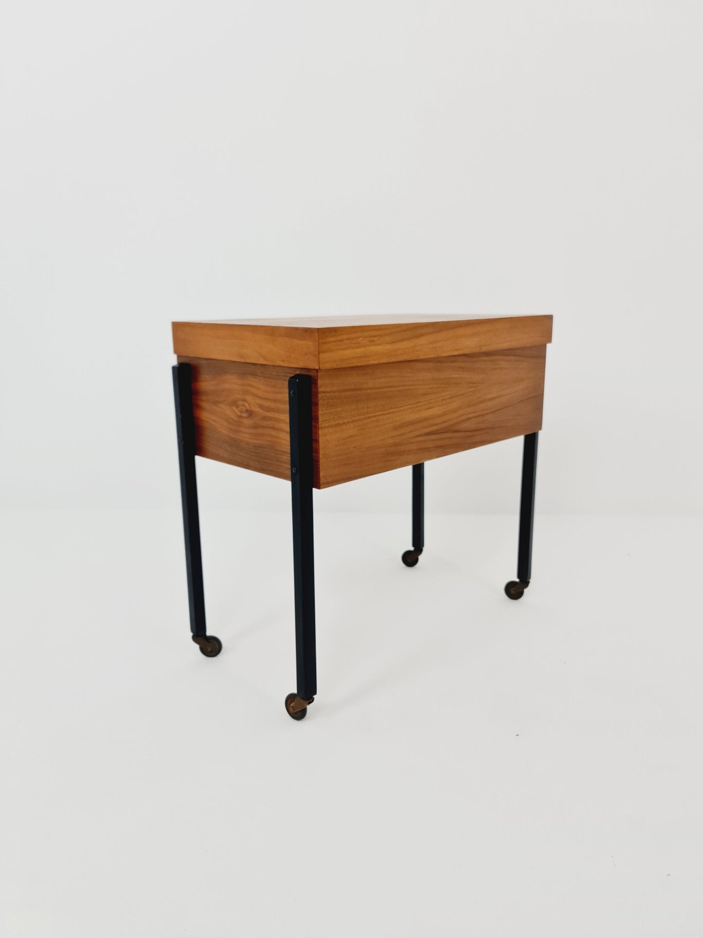 Vintage teak sweing table/ side table cabinet, 1960s