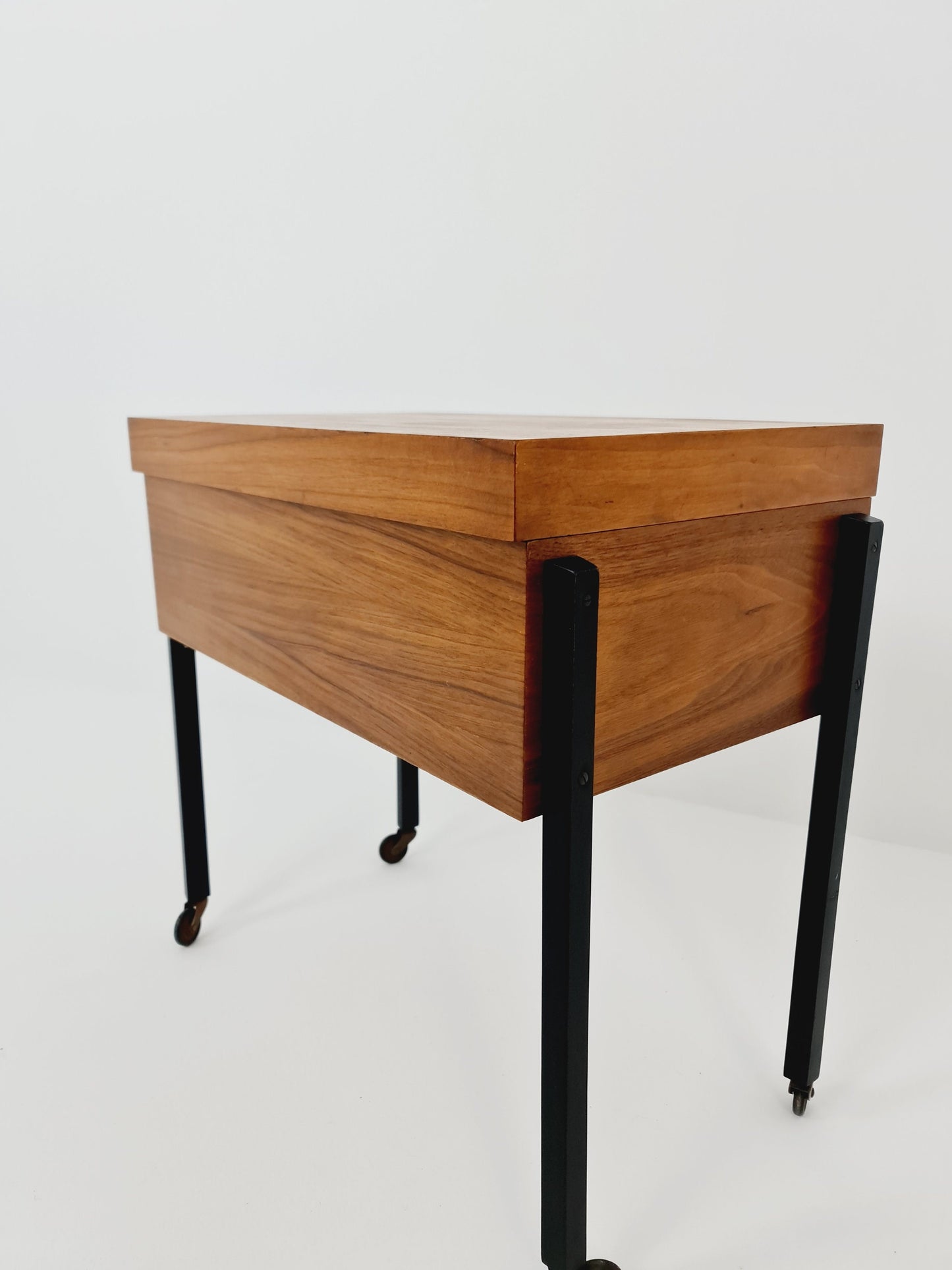 Vintage teak sweing table/ side table cabinet, 1960s
