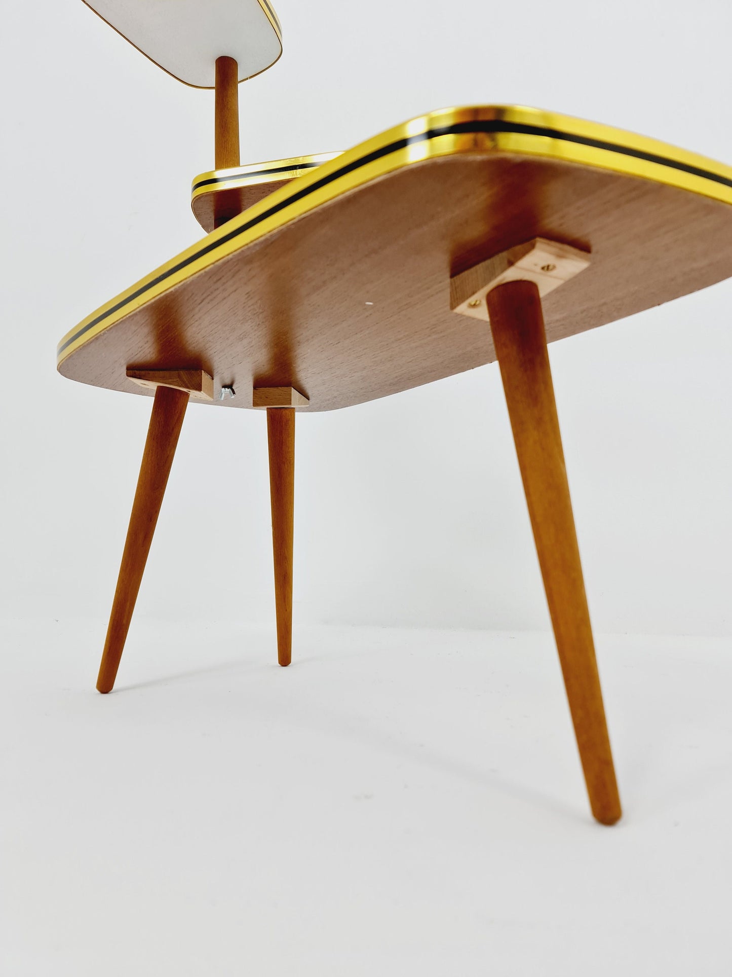 1950s German Plant Stand, Colorful Vintage Mid-Century Minimalist Indoor Plant Stand Side Table Retro flower table