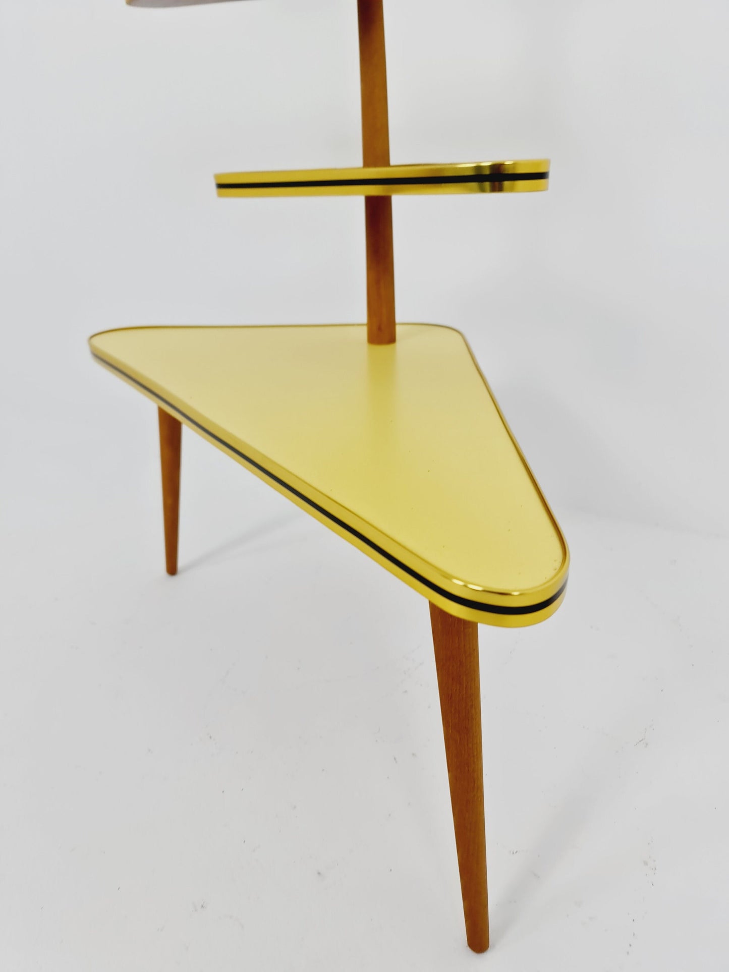 1950s German Plant Stand, Colorful Vintage Mid-Century Minimalist Indoor Plant Stand Side Table Retro flower table