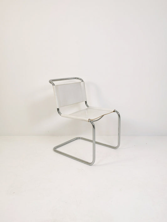 1 of 4 Mid-Century Vintage S33 white chair from Mart Stam by Fasem Italy 1980er